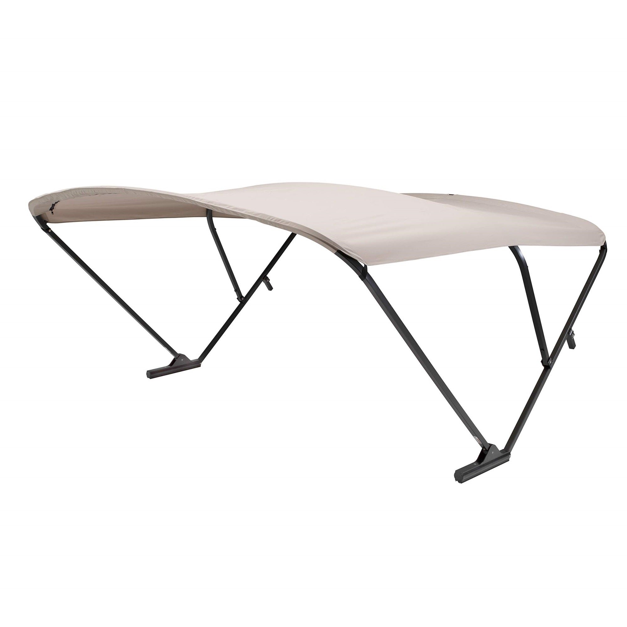 Sureshade Power Pontoon Bimini Top - Black Anodized Frame, Beige Fabric