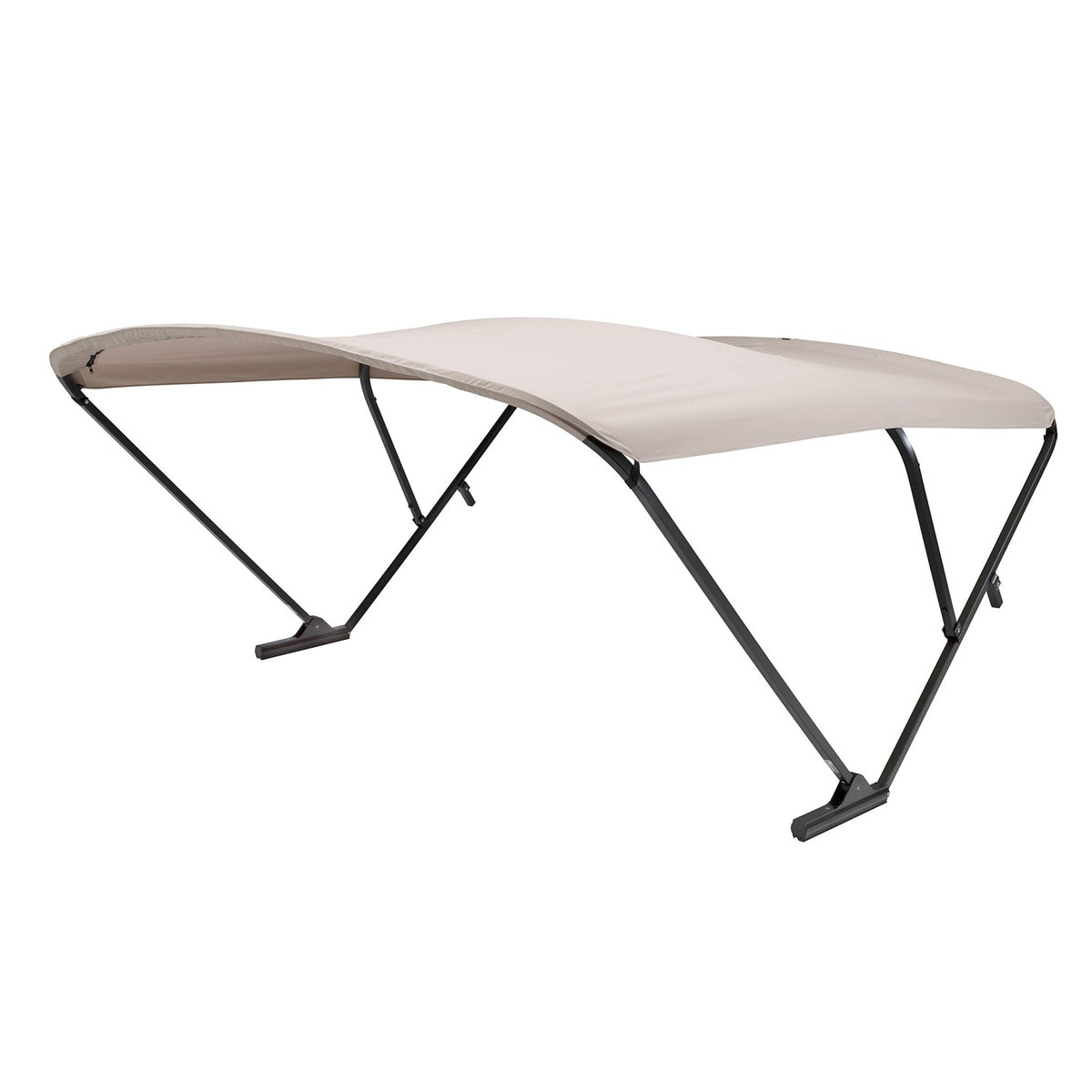 Sureshade Power Pontoon Bimini Top - Black Anodized Frame, Beige Fabric