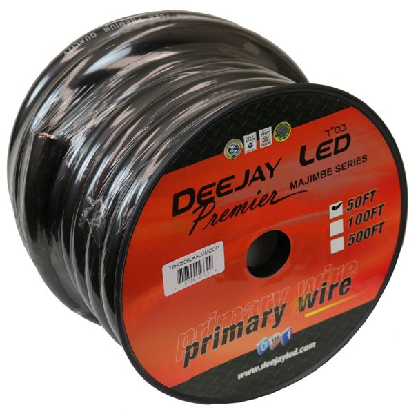 0-Gauge 50 Foot Black Aluminum Copper Cable Cca All Purpose Power Cable