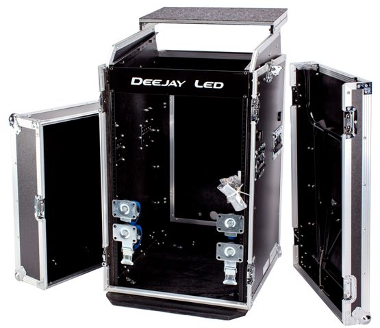 Fly Drive Case For 19-In Width Dj Amplifier Or Mixer Or Similarly Sized Equipment W/Laptop Shelf W/Wheels