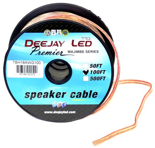 100-Foot 2-Conductor 18 Gauge Stranded Speaker Hookup Cable