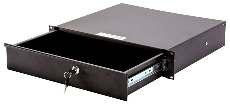 2U-Space Metal Locking Rack Drawer For Standard Dj Size Equipment.