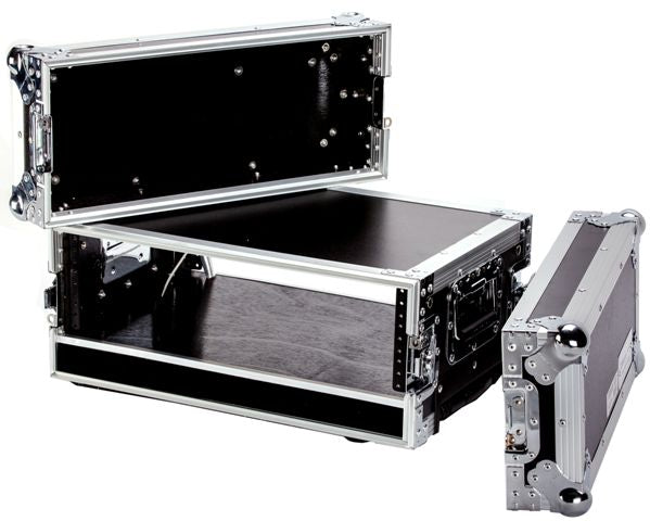 Fly Drive Case For 3U Space Standard Low Profile Dj 19-In Amplifier Or Effects Units Or Similarly Sized Equipment W/Laptop Shelf W/Wheels