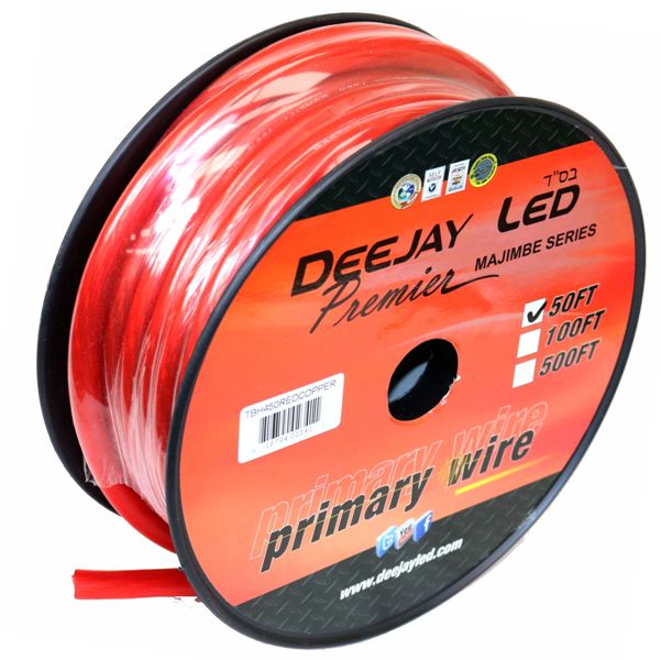 4-Gauge 50 Foot Red Pure Copper Stranded Power Cable