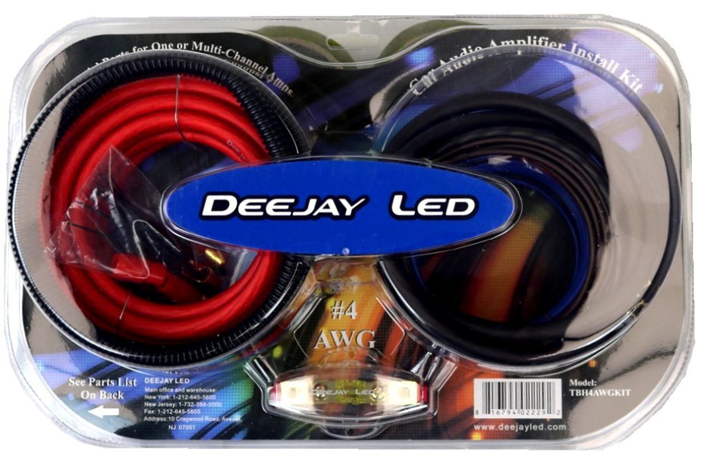 Auto Amplifier Installation Kit With #4-Awg Cca Main Power Cables, Rca Cables, Fuse Holder And More