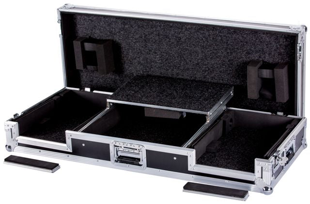Fly Drive Dj Coffin Case Holds Two Cdj2000 Plus One Djm2000 Mixer Or Similarly Sized Equipment With Low Profile Wheels Plus Laptop Shelf