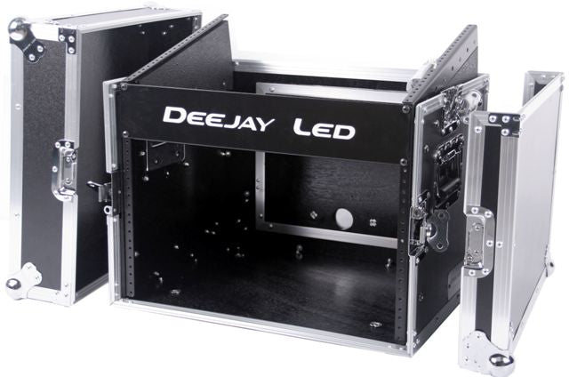 Fly Drive Case 8U Space Slant Mixer Rack / 6U Space Vertical Rack System With Full Ac Door