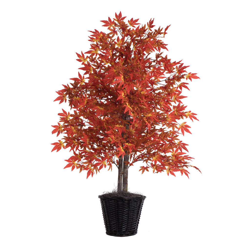 Vickerman 4' Orange Maple Bush in Basket - TBU3740