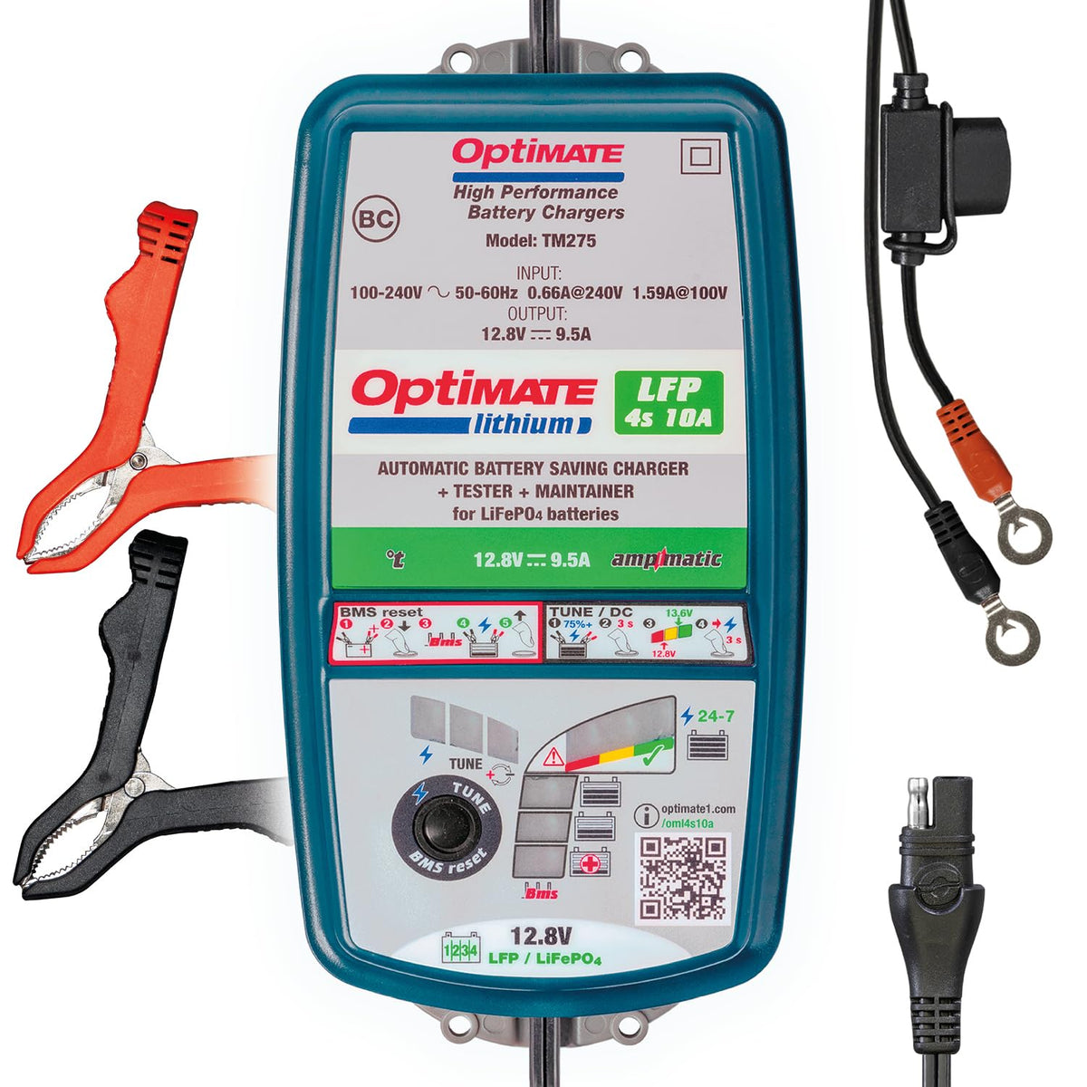 Optimate Lithium Lfp  (V2) 10Step Battery Saving Test & Maintain W/ 2 Voltages & Bms Reset