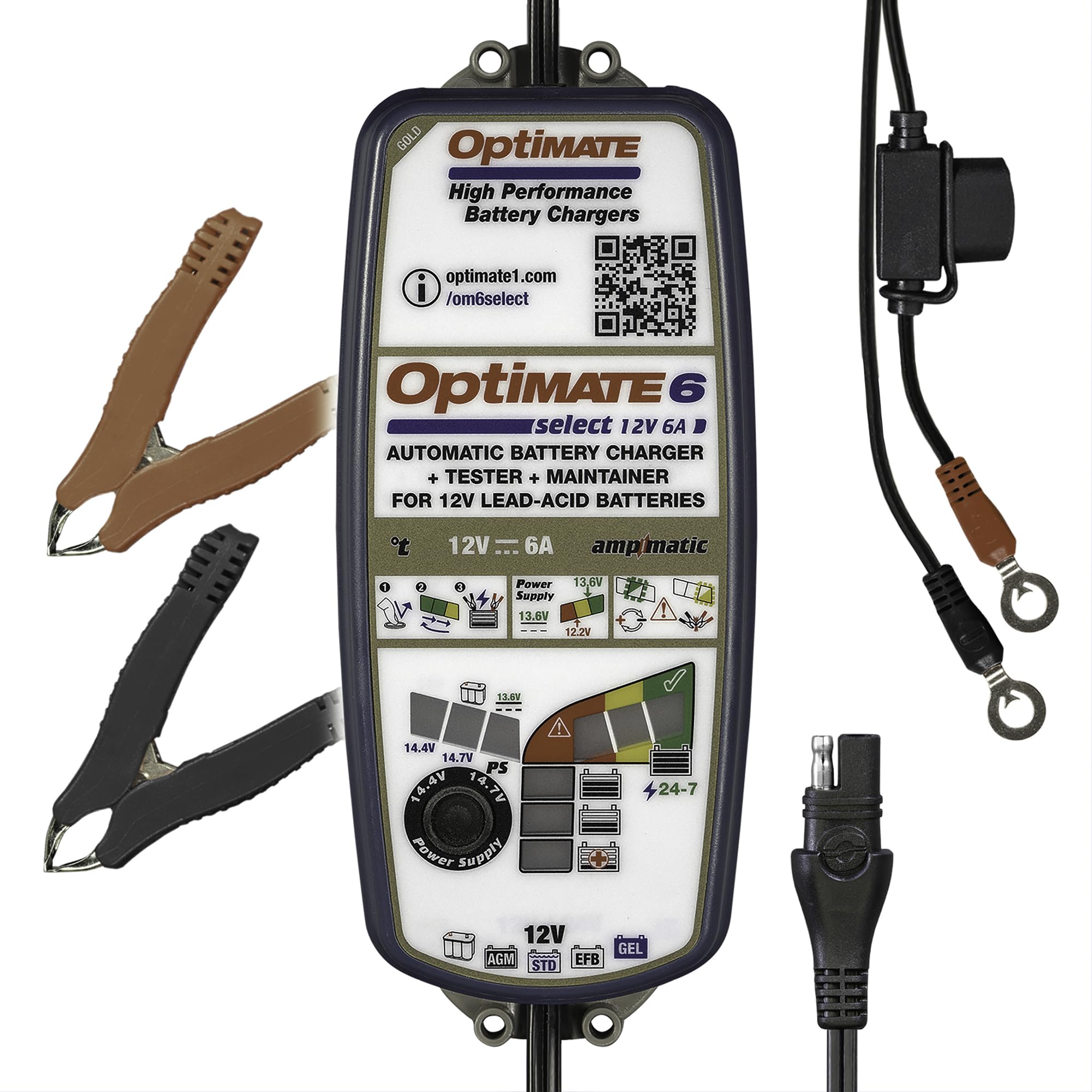 Optimate 6  (V2) Gold 9 Step Battery Saving Test & Maintain W/ 2 Charge Voltages