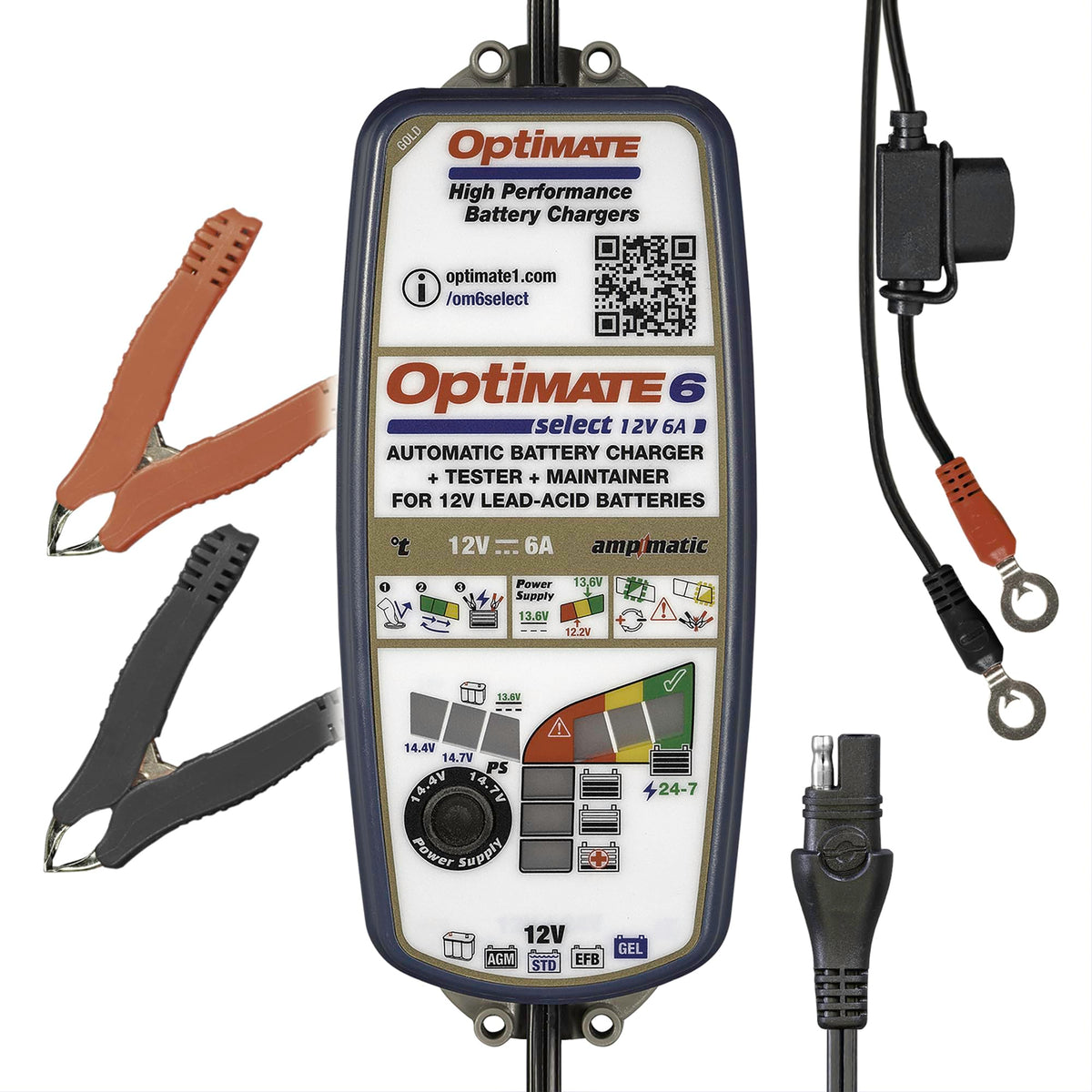 Optimate 6  (V2) Gold 9 Step Battery Saving Test & Maintain W/ 2 Charge Voltages