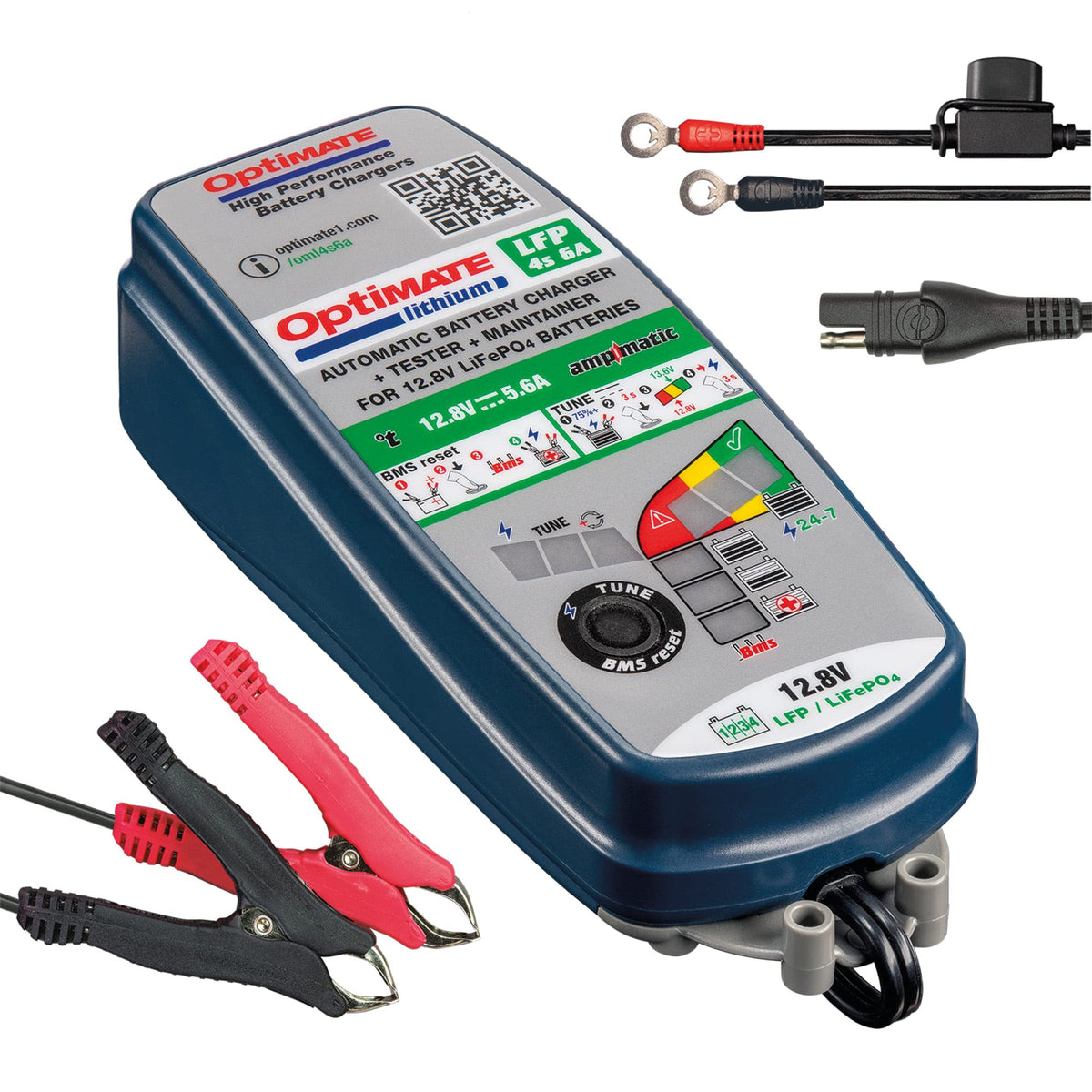 Optimate Lithium 4S 6A 10Step 12.8V Sealed Battery Saving Charger Tester & Maintainer W/ Bms Reset