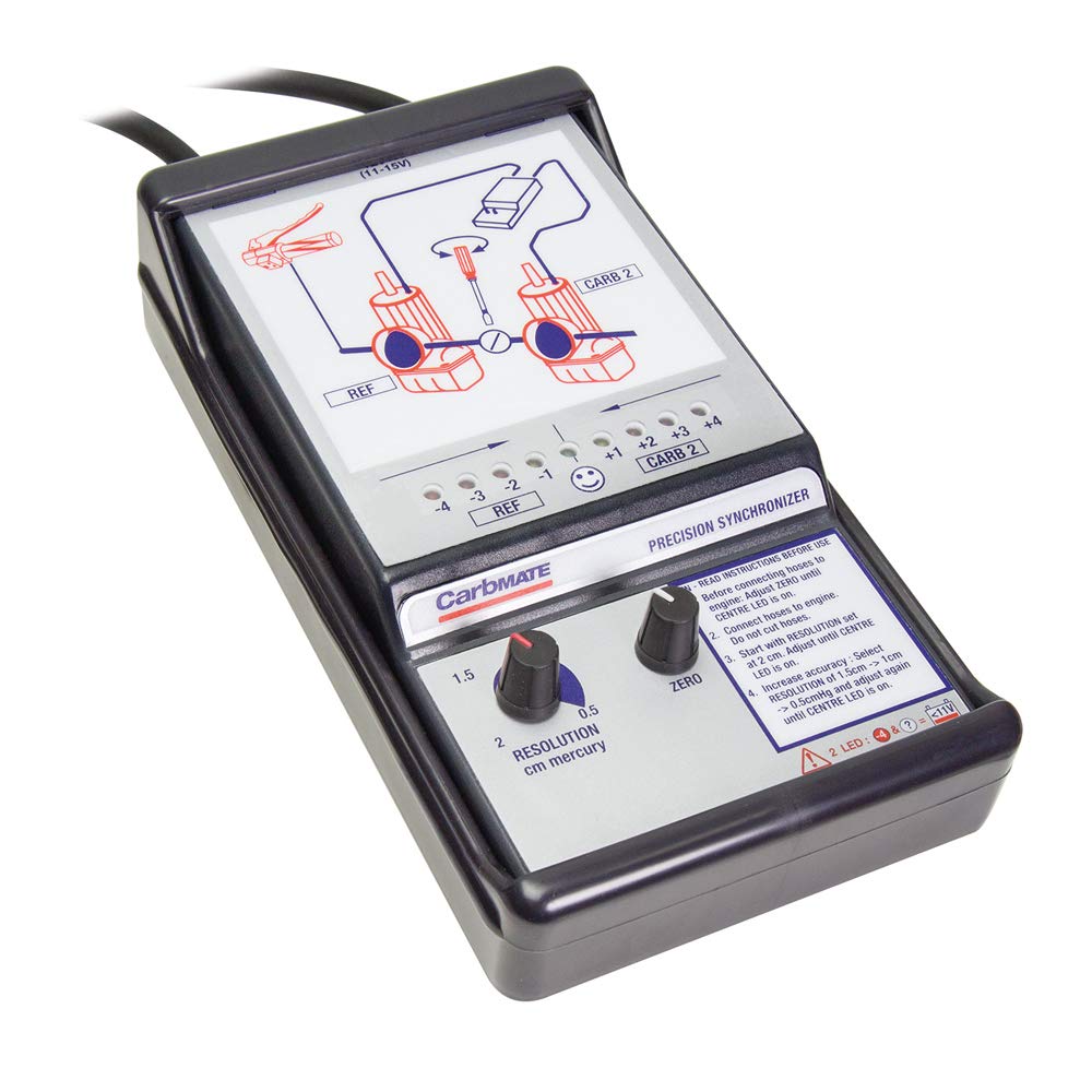 CARBMATE 2 CHANNEL SYNCHRONIZER 2 CYLINDER 1 DISPLAY POWER 12V DC RANGE 20.5CMHG RESOLUTION