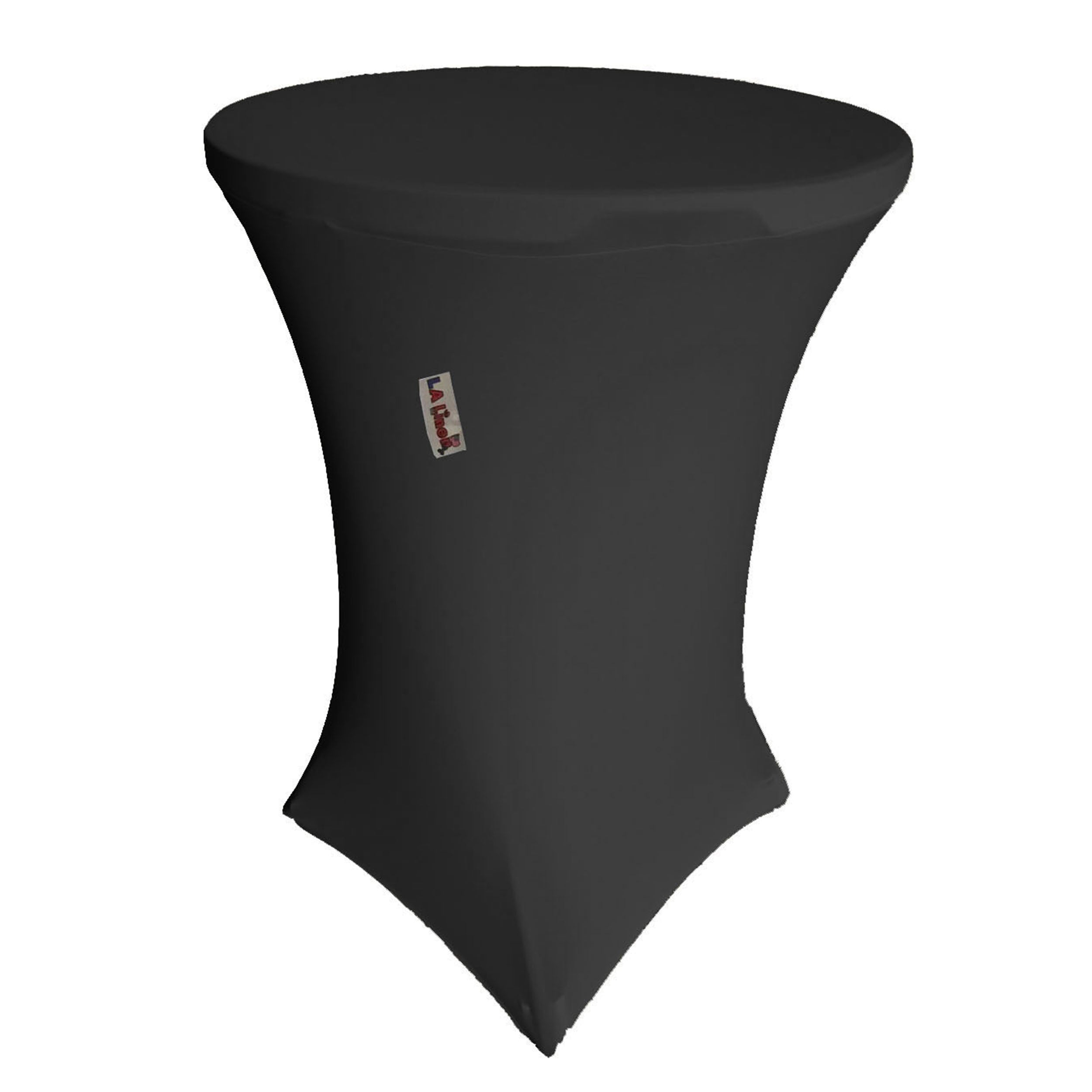 LA Linen Round Spandex Cover For Cocktail Highboy Table, 32-Inch Round 42-Inch High, Black