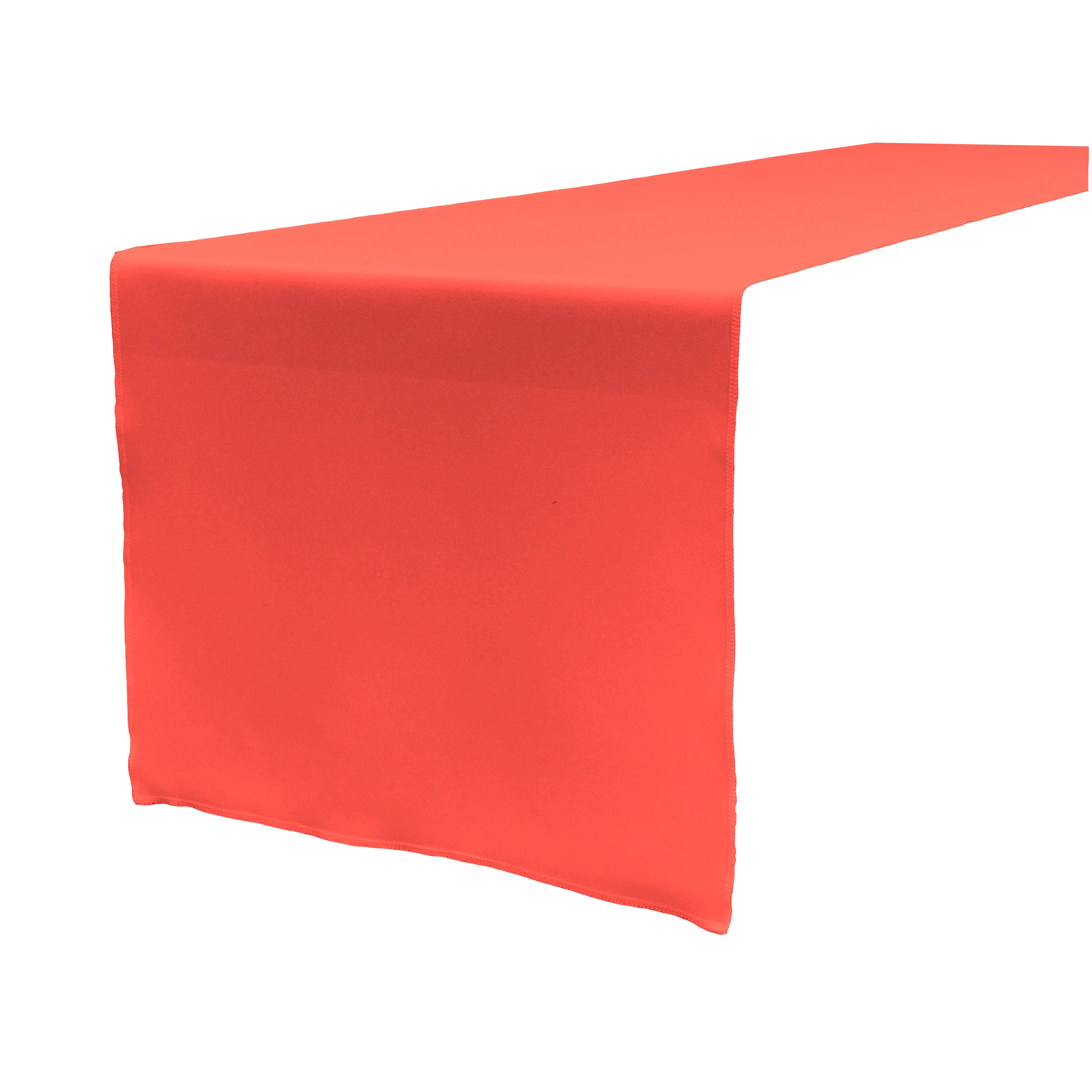 La Linen Polyester Poplin Table Runner 14  By 108-Inch, Coral