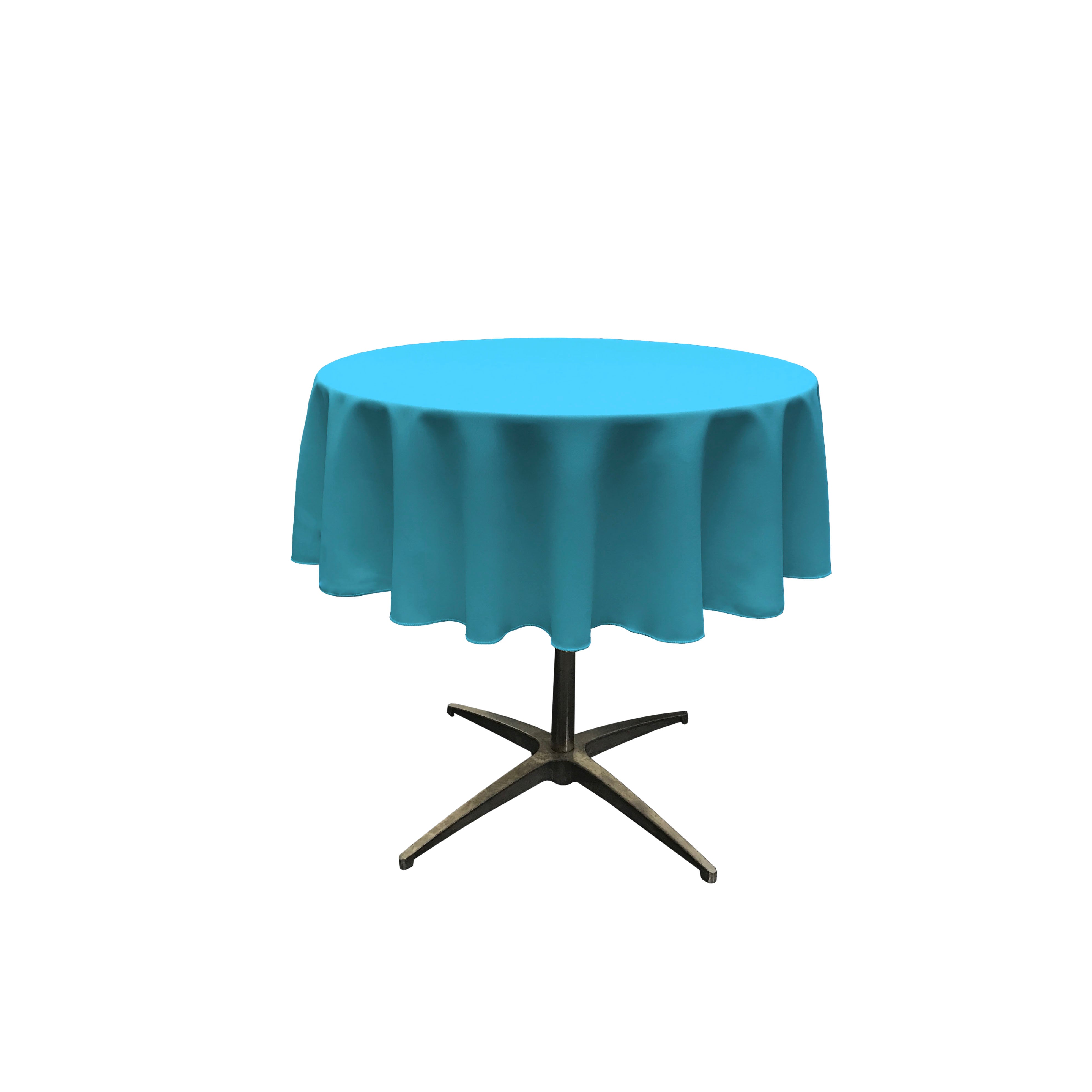 La Linen Polyester Poplin Tablecloth 51-Inches Round, Dark Turquoise