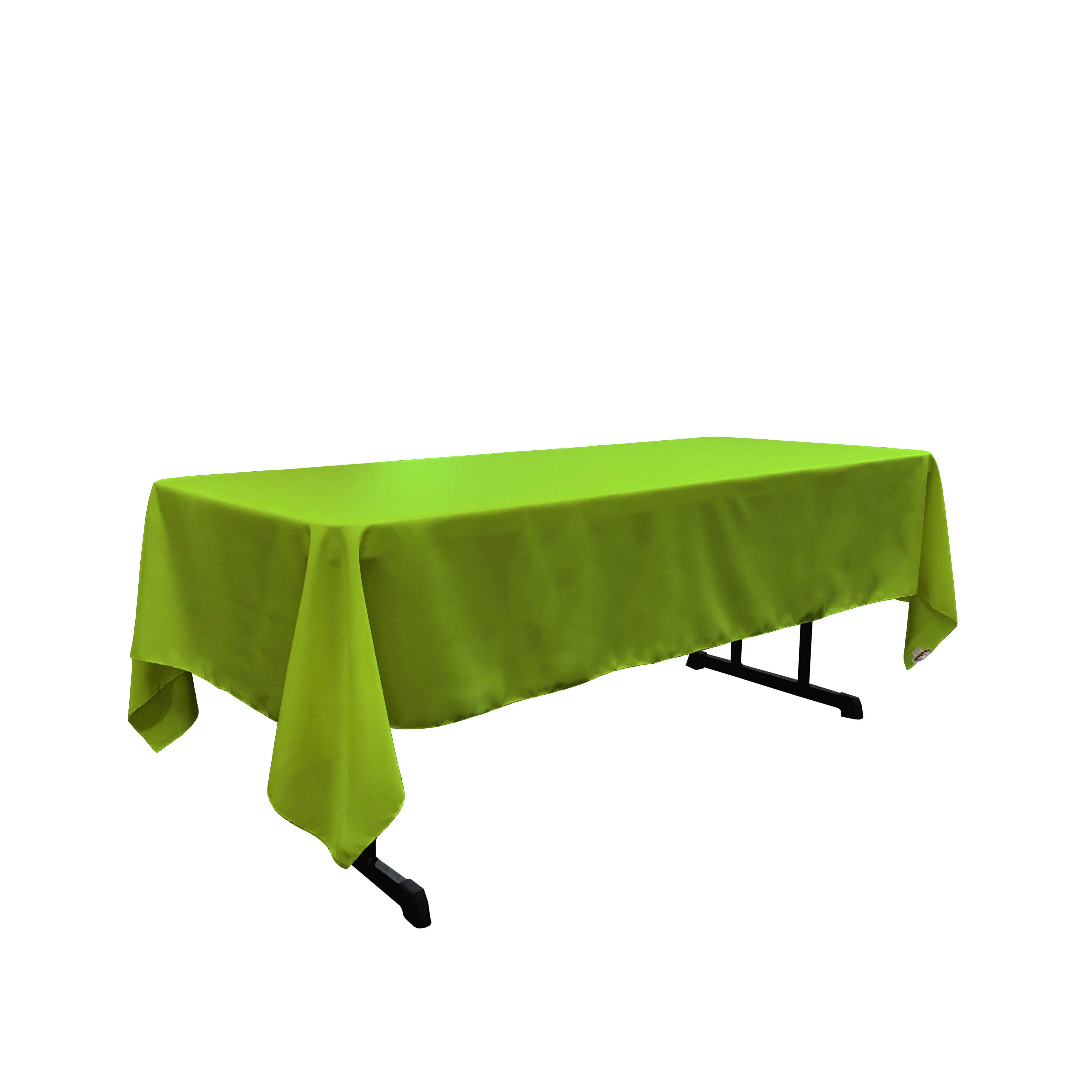 La Linen Polyester Poplin 60 By 108-Inch Rectangular Tablecloth, Lime