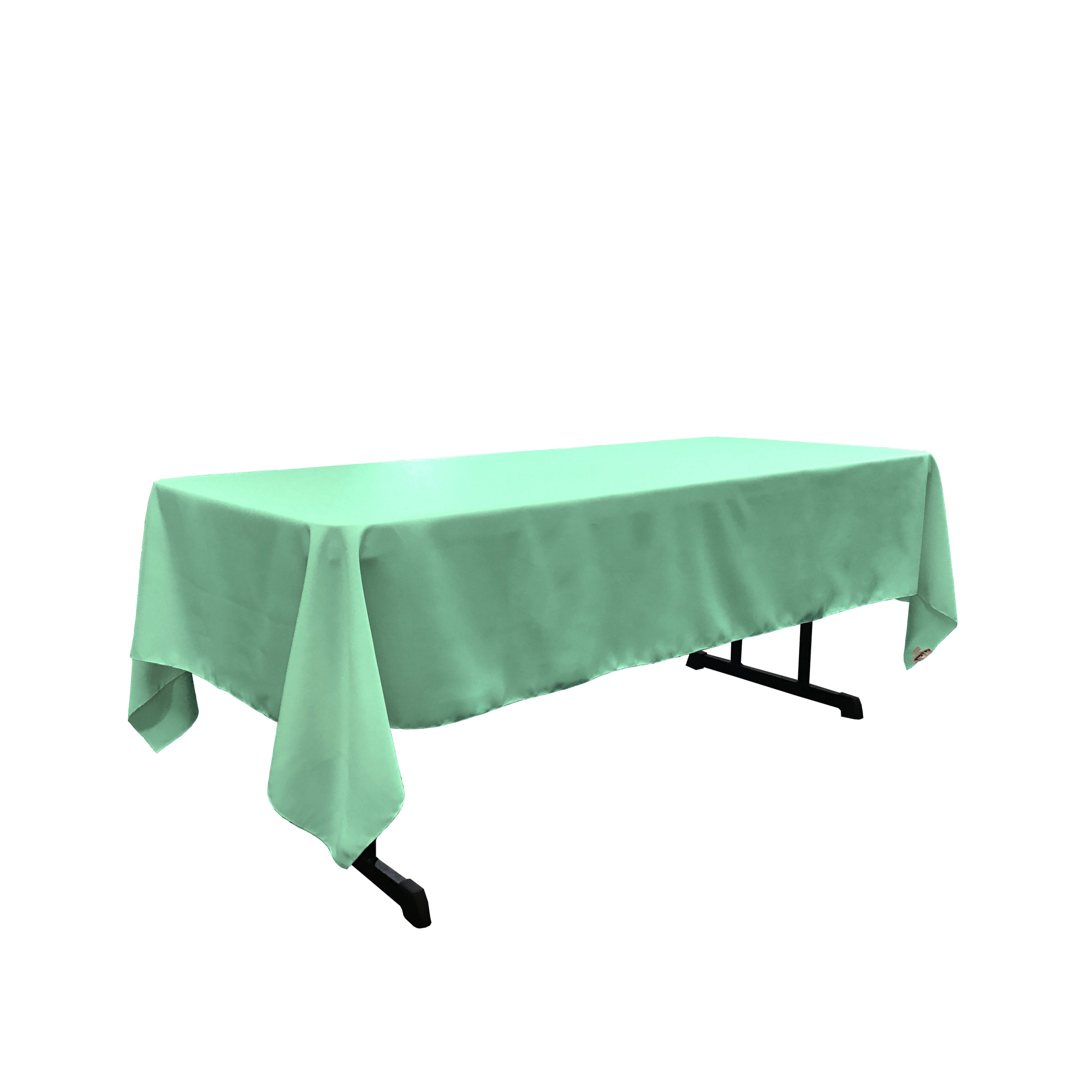 La Linen Polyester Poplin 60 By 108-Inch Rectangular Tablecloth, Mint