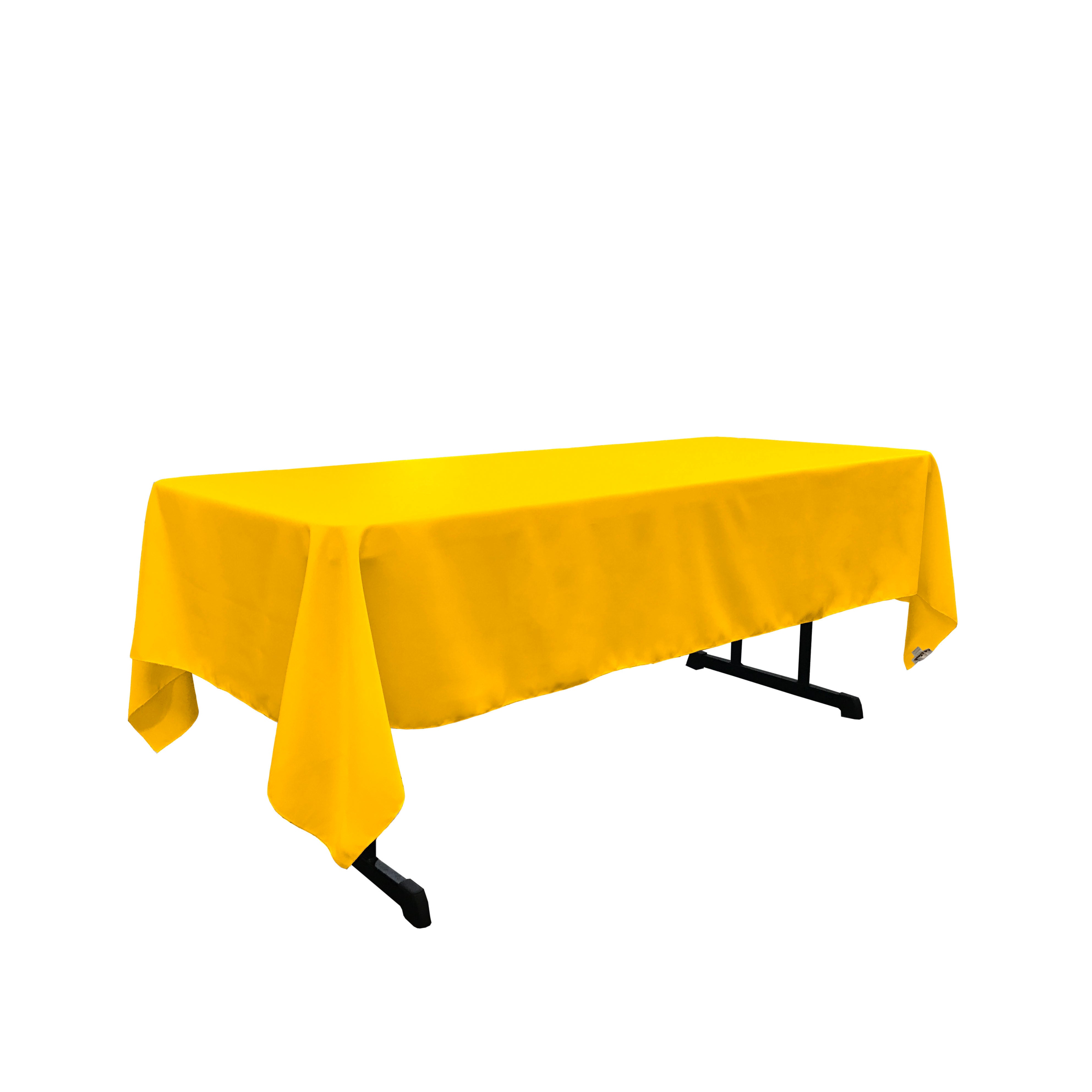 La Linen Polyester Poplin 60 By 108-Inch Rectangular Tablecloth, Yellow Dark