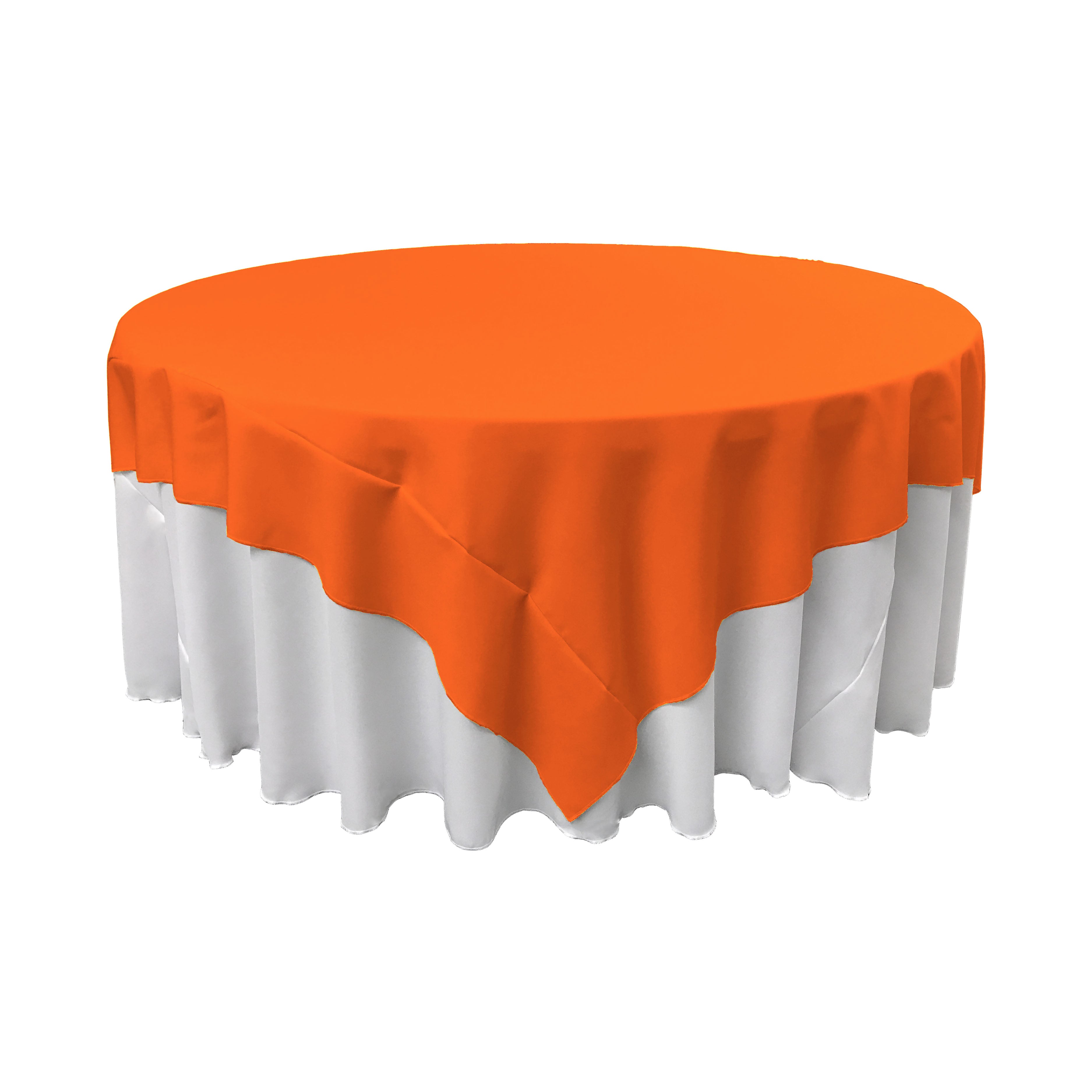 La Linen Polyester Poplin Square Tablecloth, 72 By 72-Inch, Orange