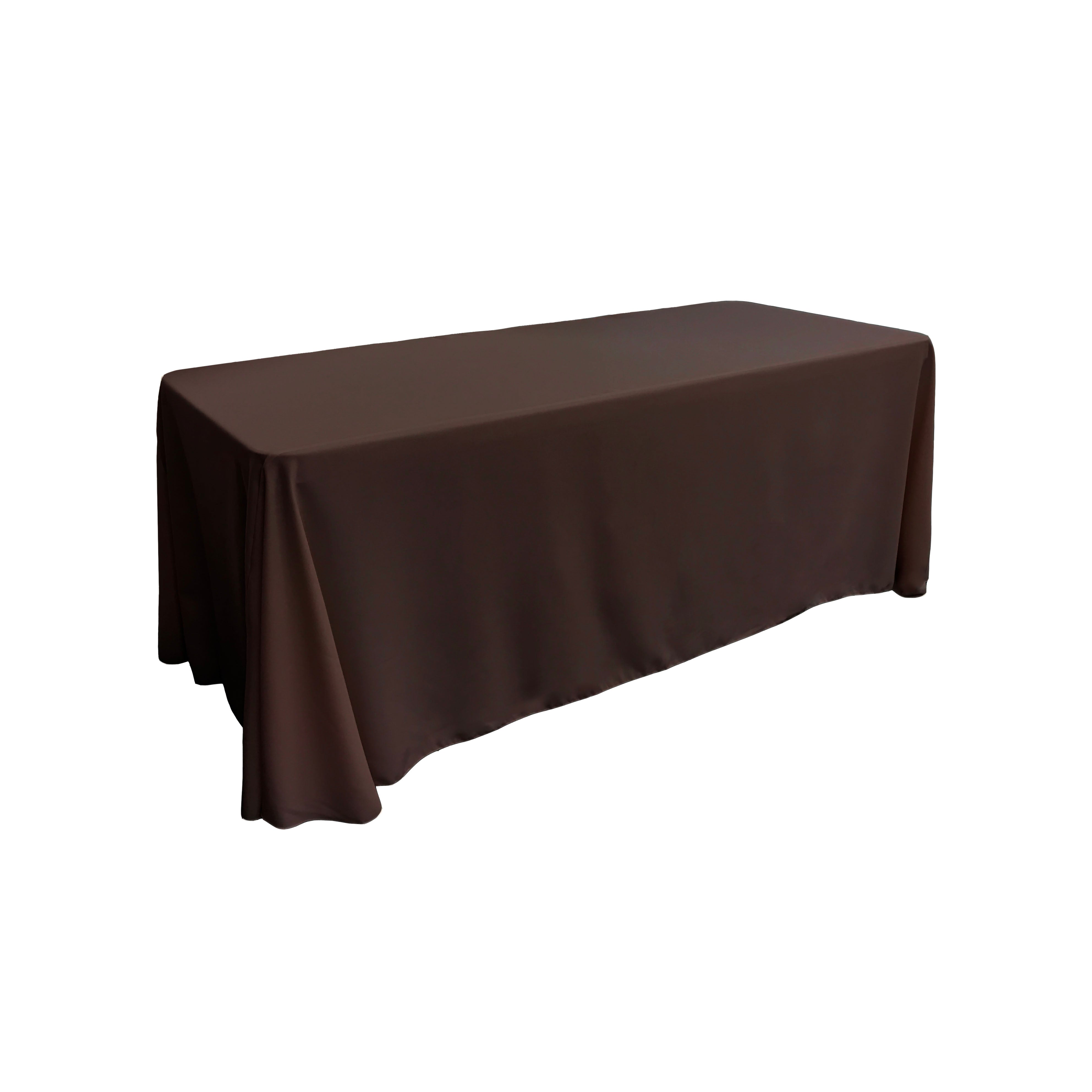 La Linen Polyester Poplin Rectangular Tablecloth 90 By 156-Inch, Brown