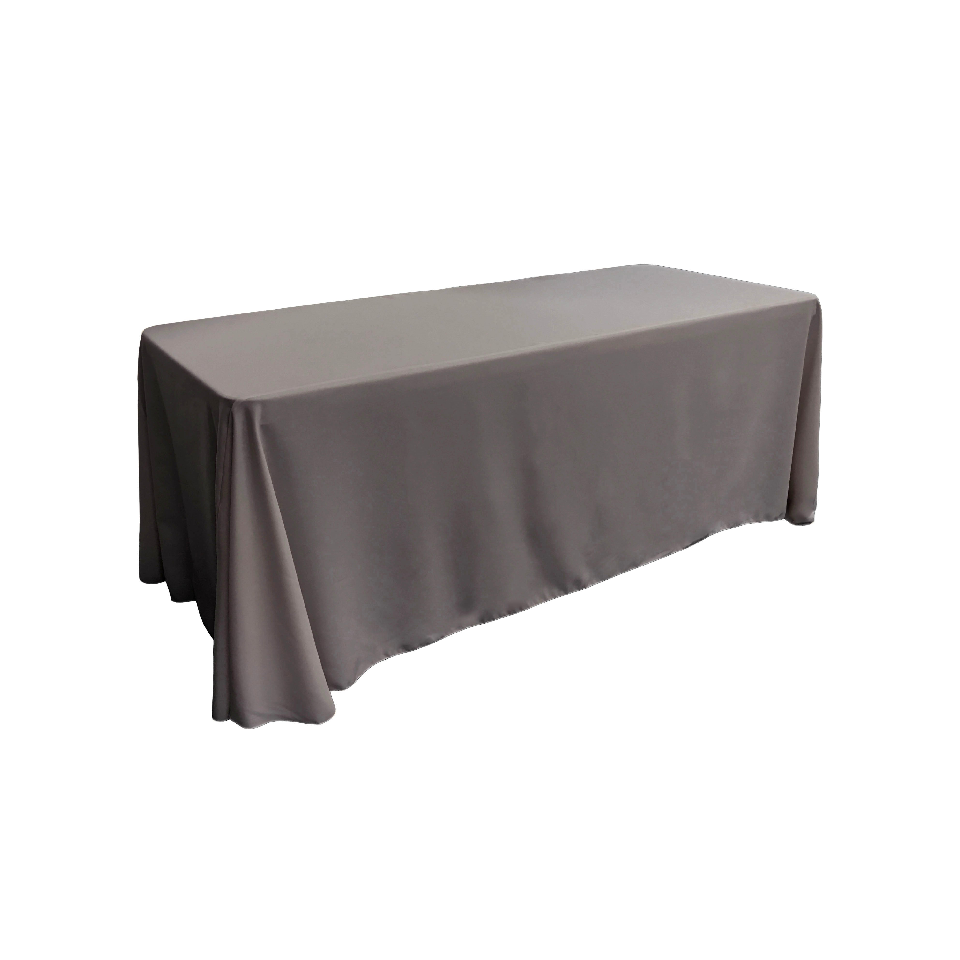 La Linen Polyester Poplin Rectangular Tablecloth 90 By 156-Inch, Charcoal