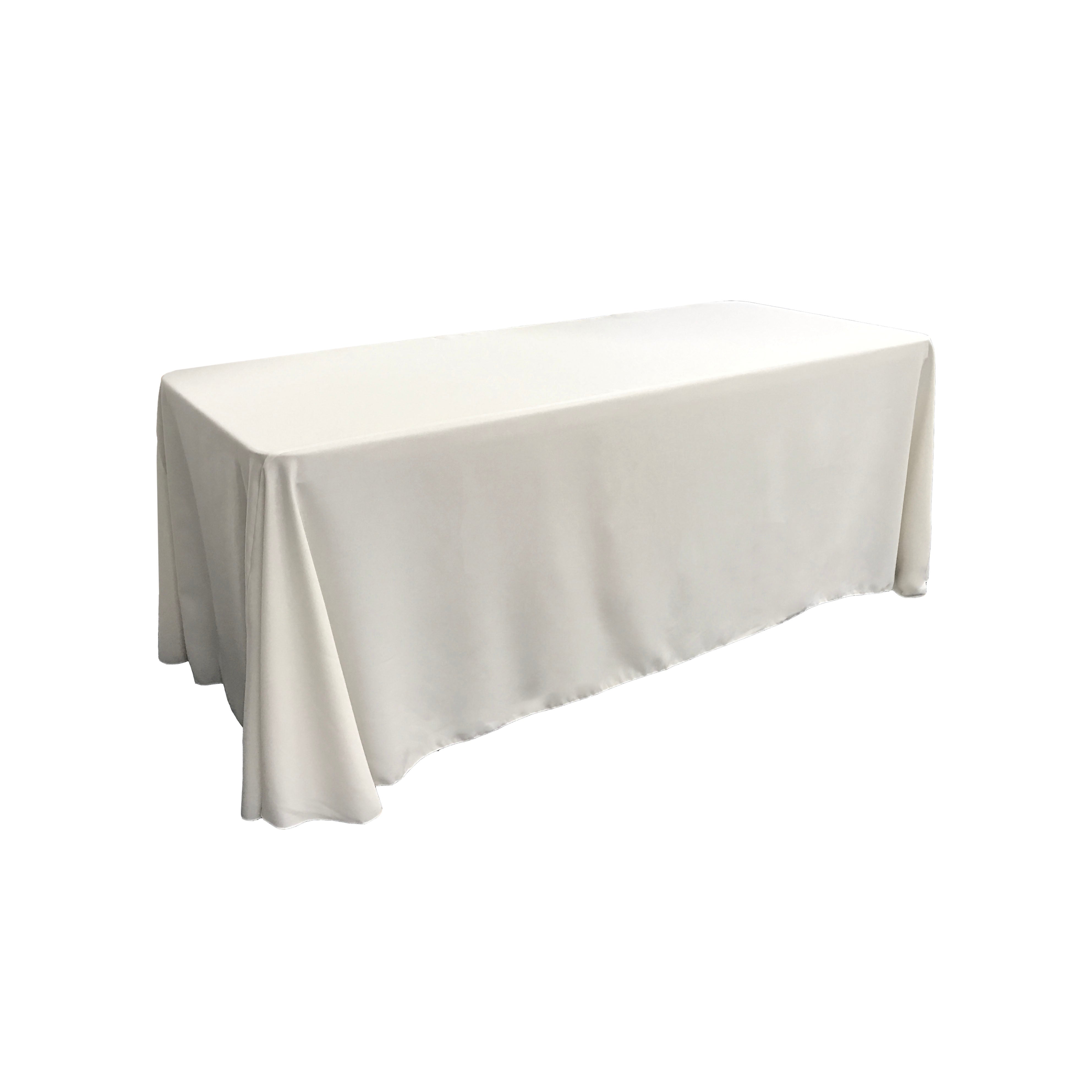 La Linen Polyester Poplin Rectangular Tablecloth 90 By 156-Inch, White