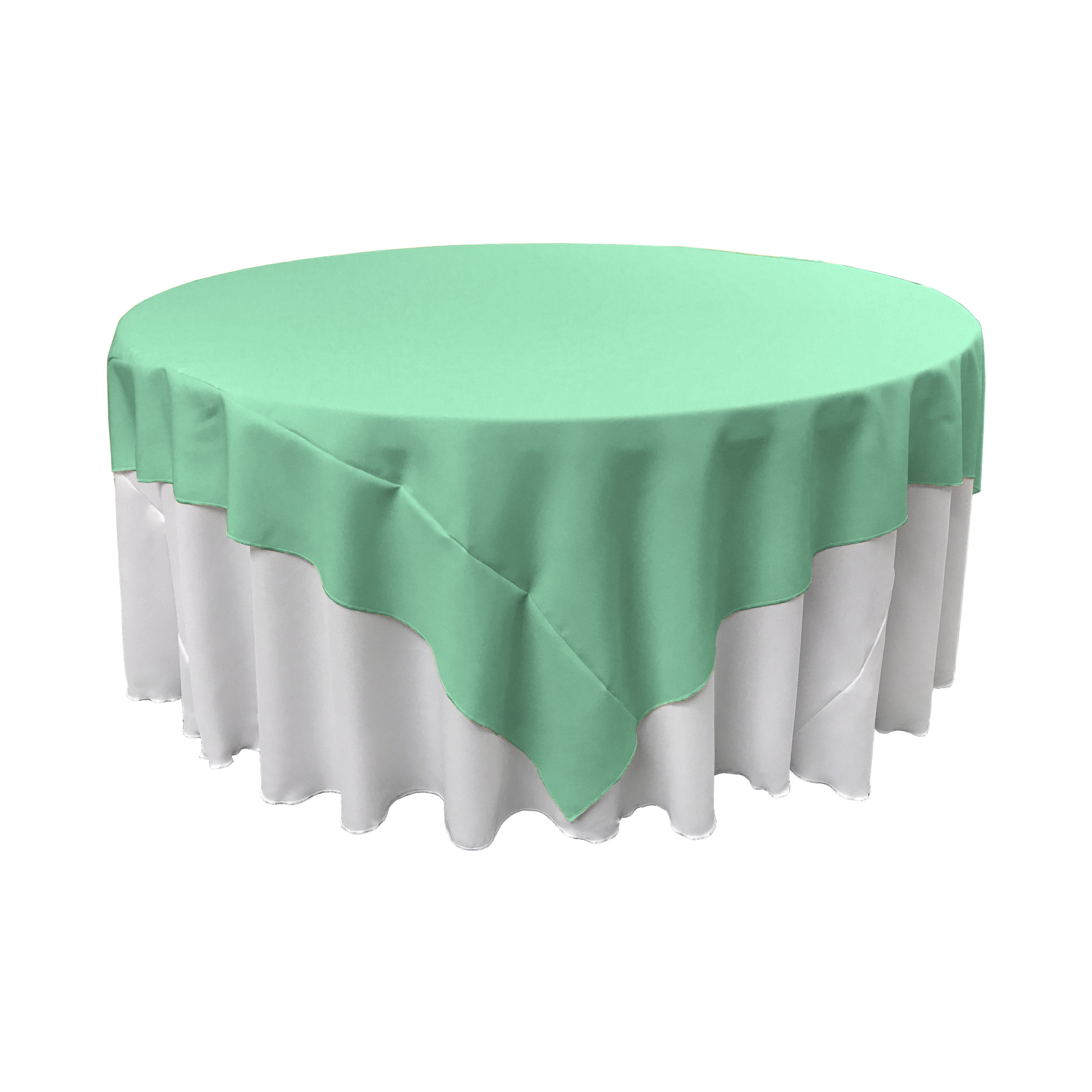 La Linen Polyester Poplin Square Tablecloth, 90 By 90-Inch, Mint