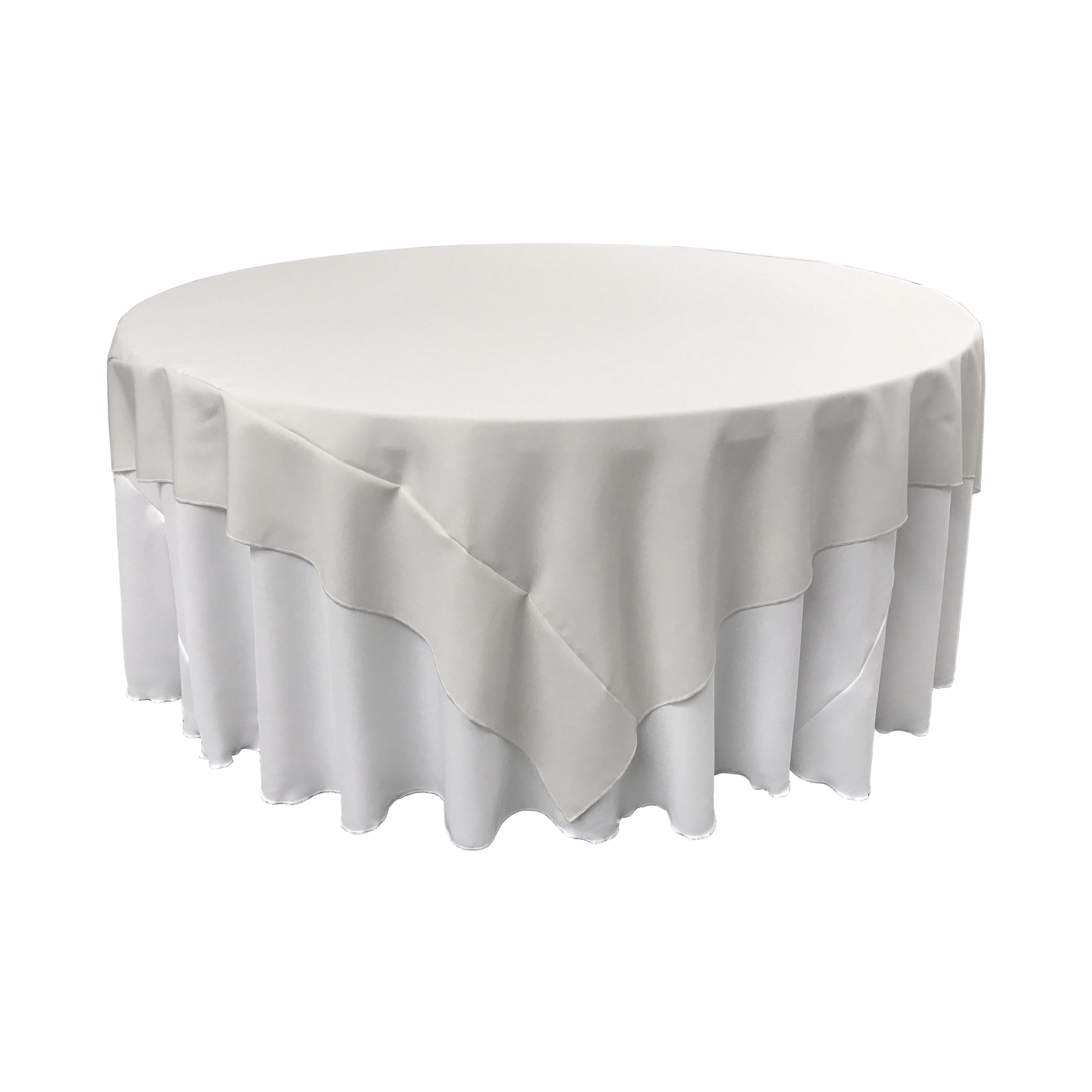 La Linen Polyester Poplin Square Tablecloth, 90 By 90-Inch, White