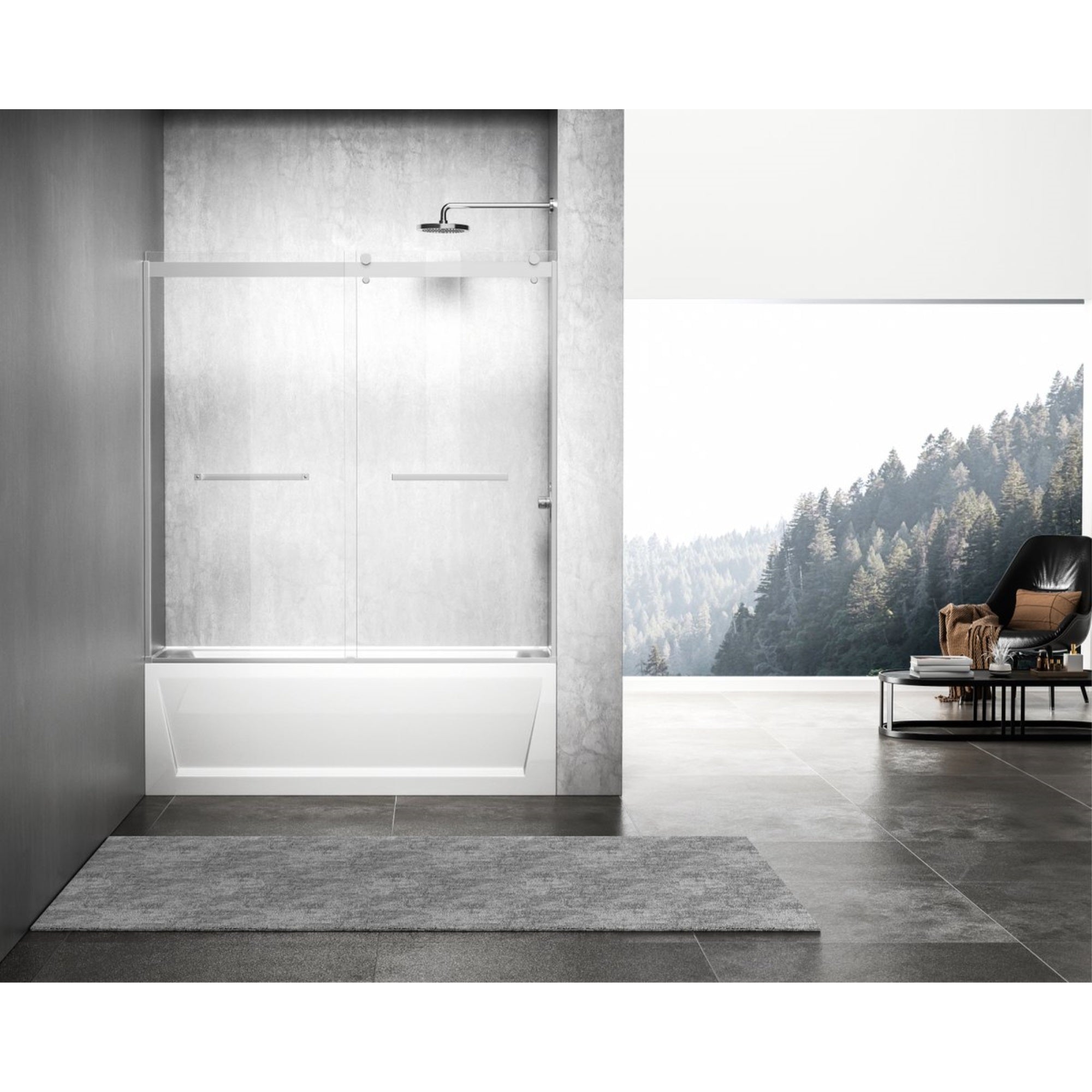 Frameless Tub Door 60 X 60 Polished Chrome