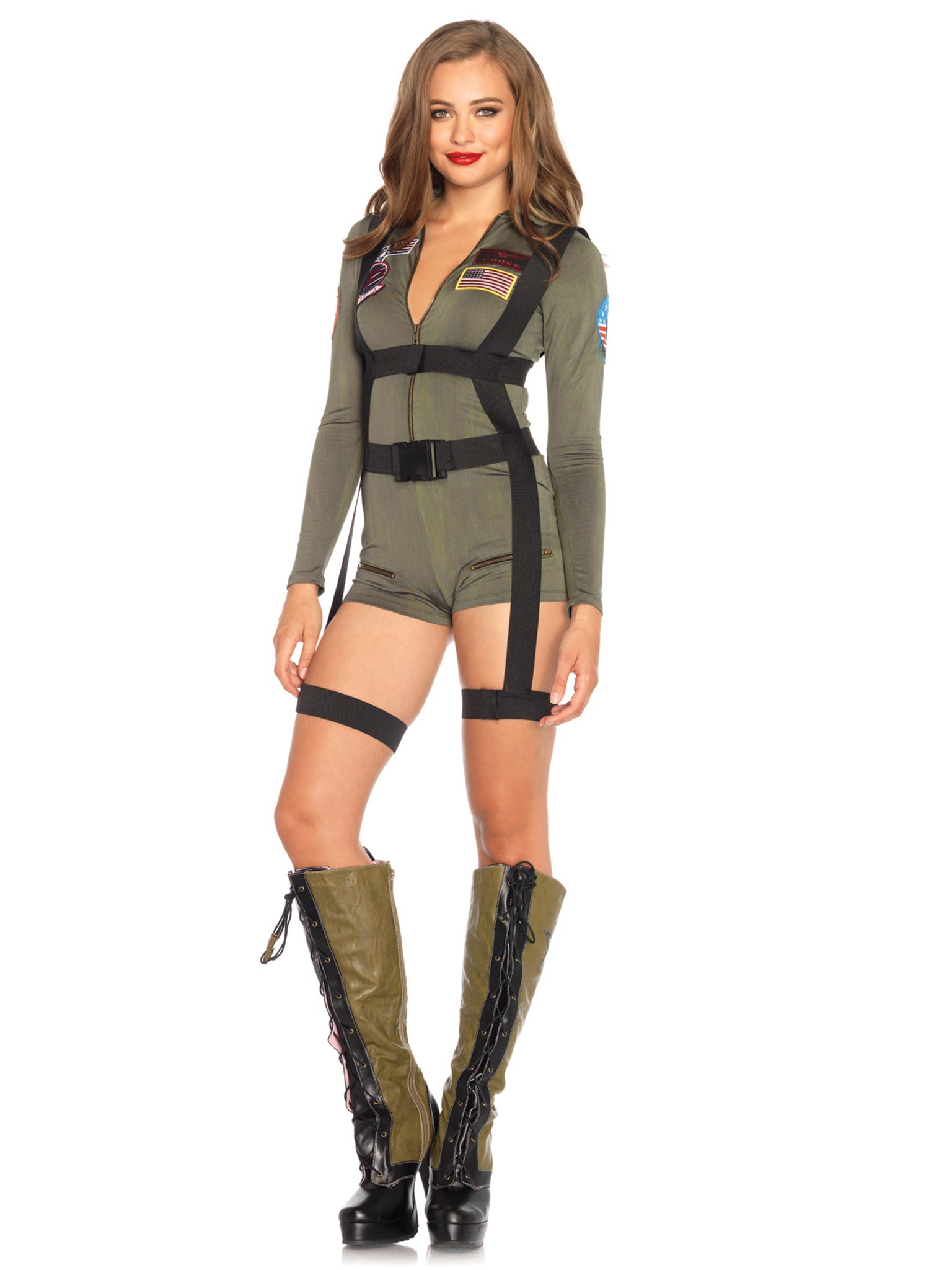 2PC.Top Gun Romper spandex rom