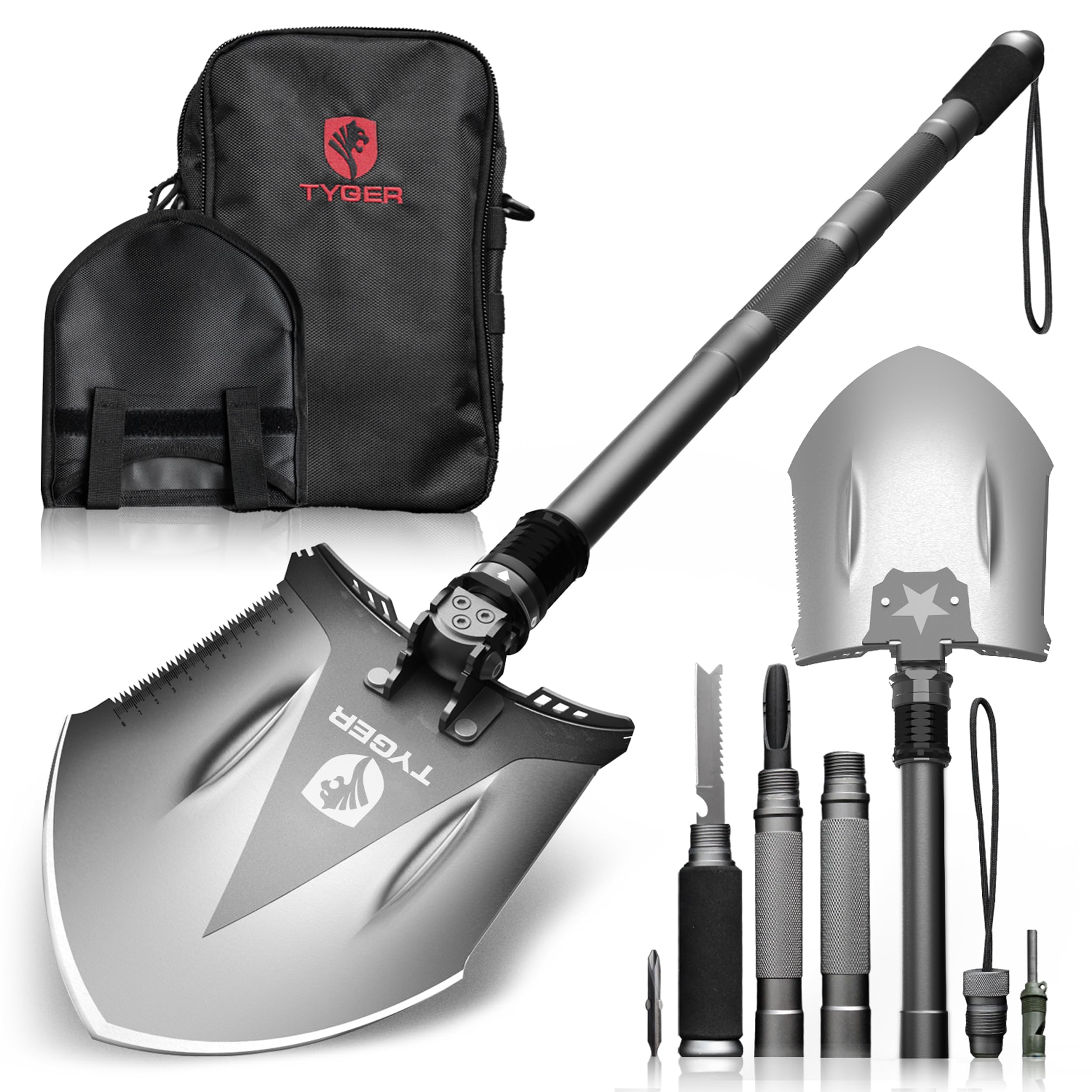 16In1 Multifunctional Heavy Duty Folding Compact Military Shovel