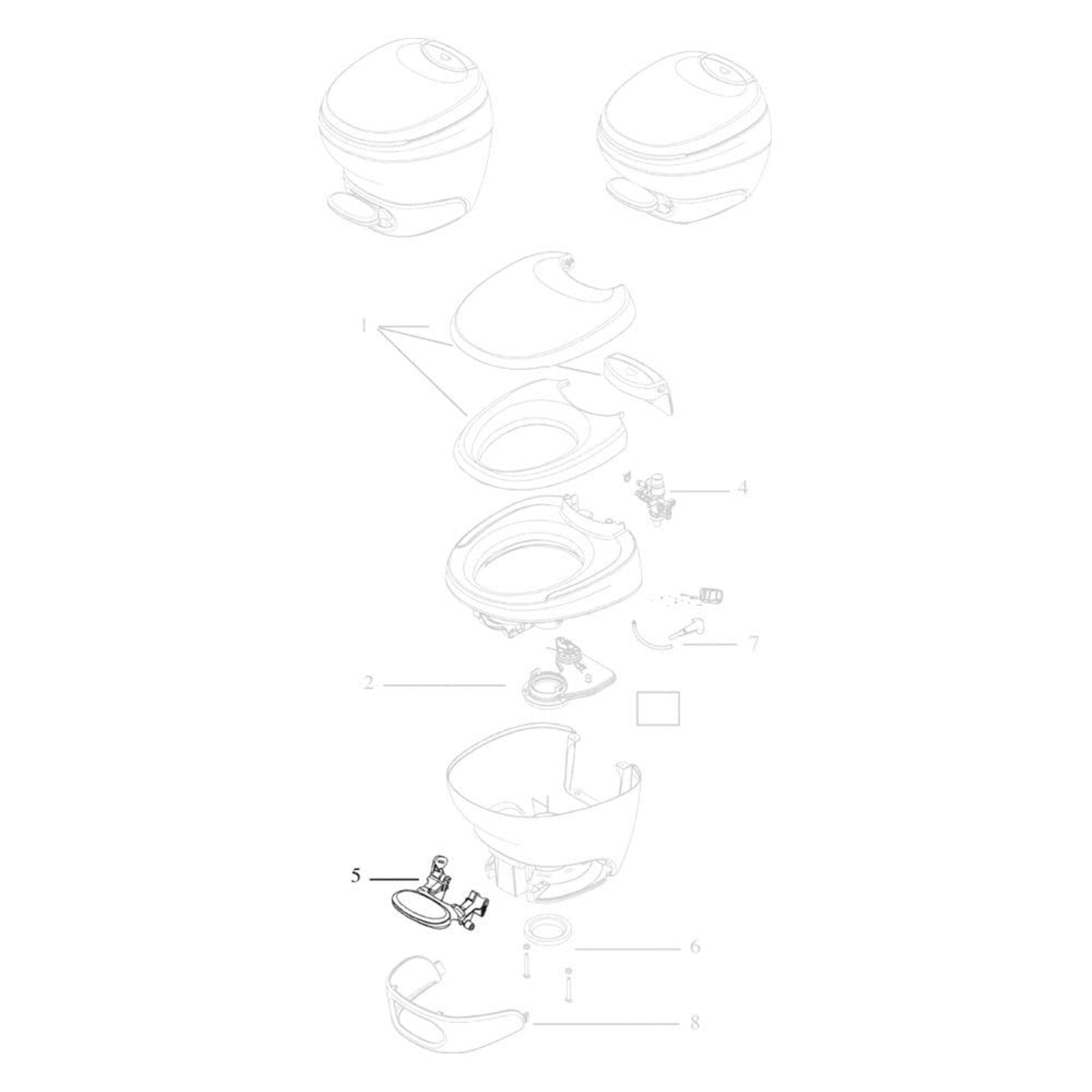 Thetford 33372 White Bravura Toilet Pedal Package
