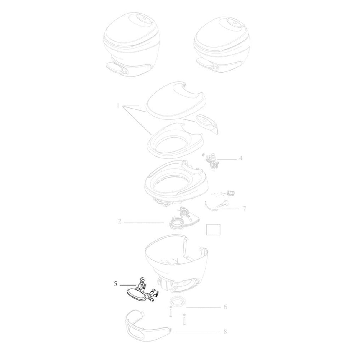 Thetford 33372 White Bravura Toilet Pedal Package
