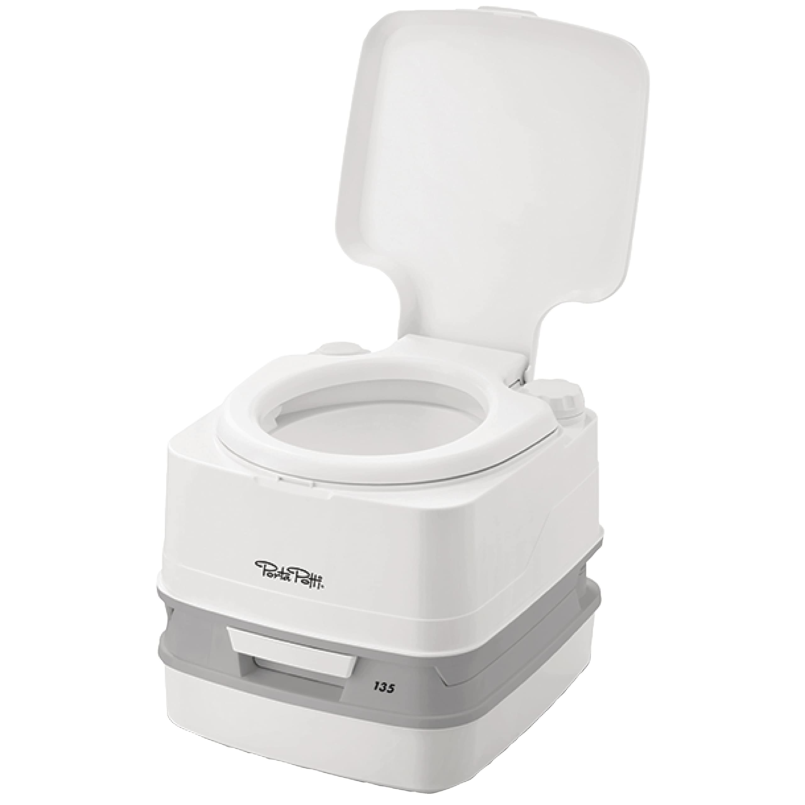 Porta Potti 135 White/Gray Plastic Portable Toilet  2.6 Gallons