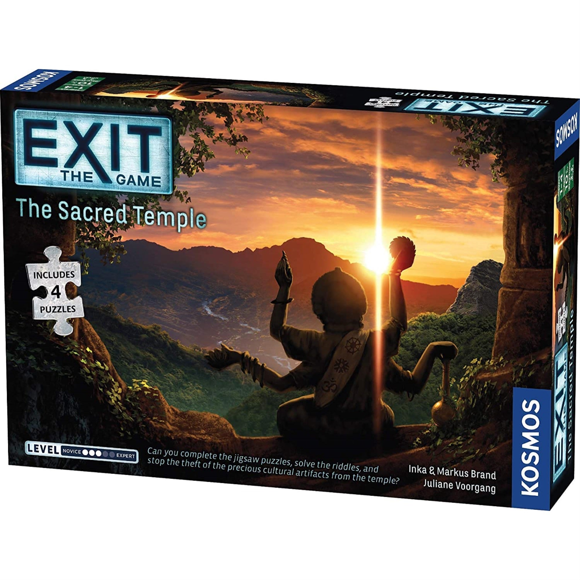 Exit: The Sacred Temple (With Jigsaw Puzzles) | Exit: The Game - A Kosmos Game | Family-Friendly, Jigsaw Puzzle-Based At-Home Escape Room Experience For 1 To 4 Players, Ages 10+