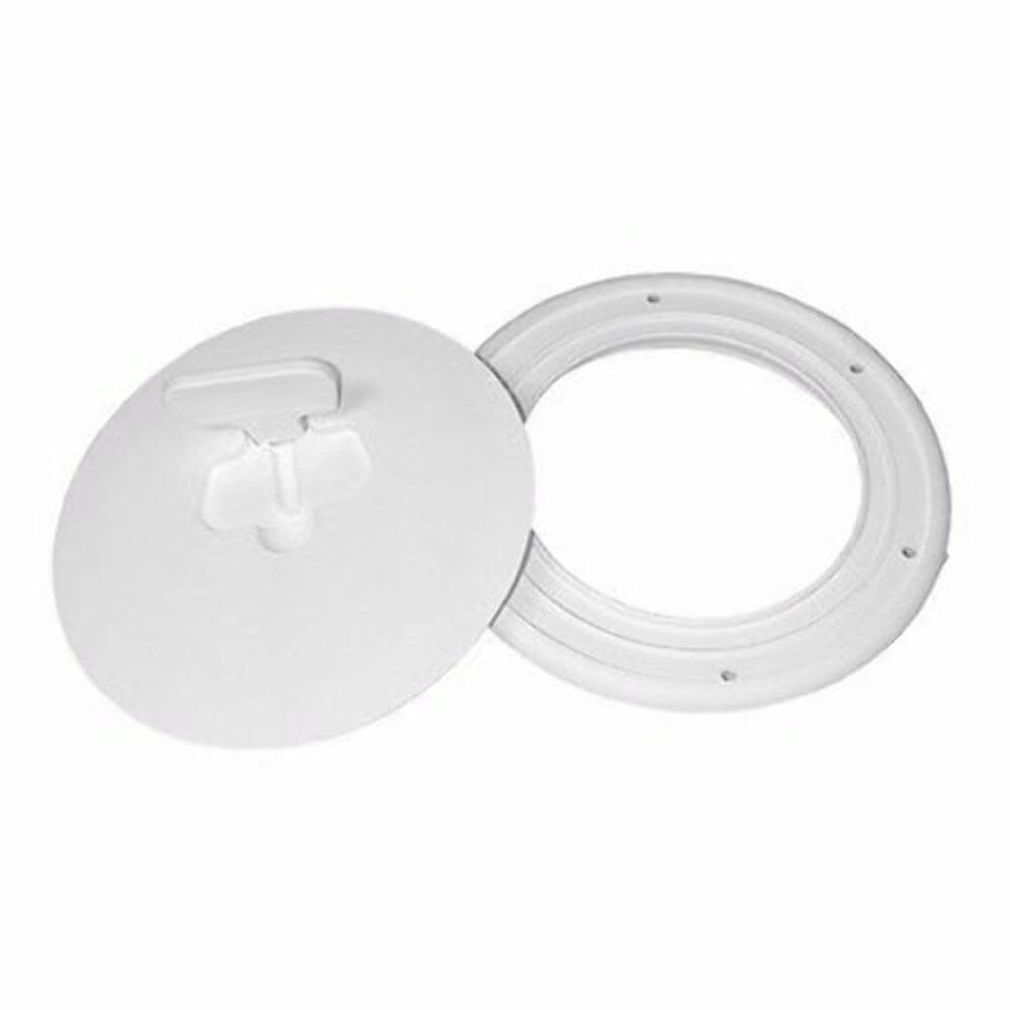T. H. Marine T & H Marine Supply 6'' Cam- Out Deck Plate - Polar White (Dpcam-6-2-Dp), Black