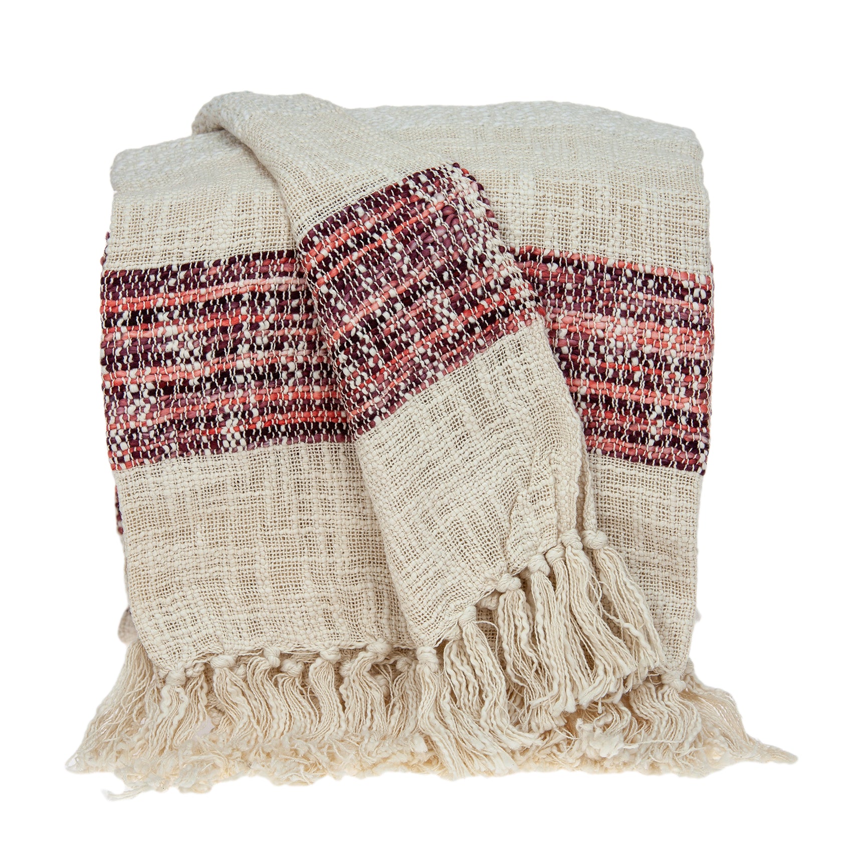 Parkland Collection Meena Transitional Multicolored Handloomed 52 X 67 Cotton Throw