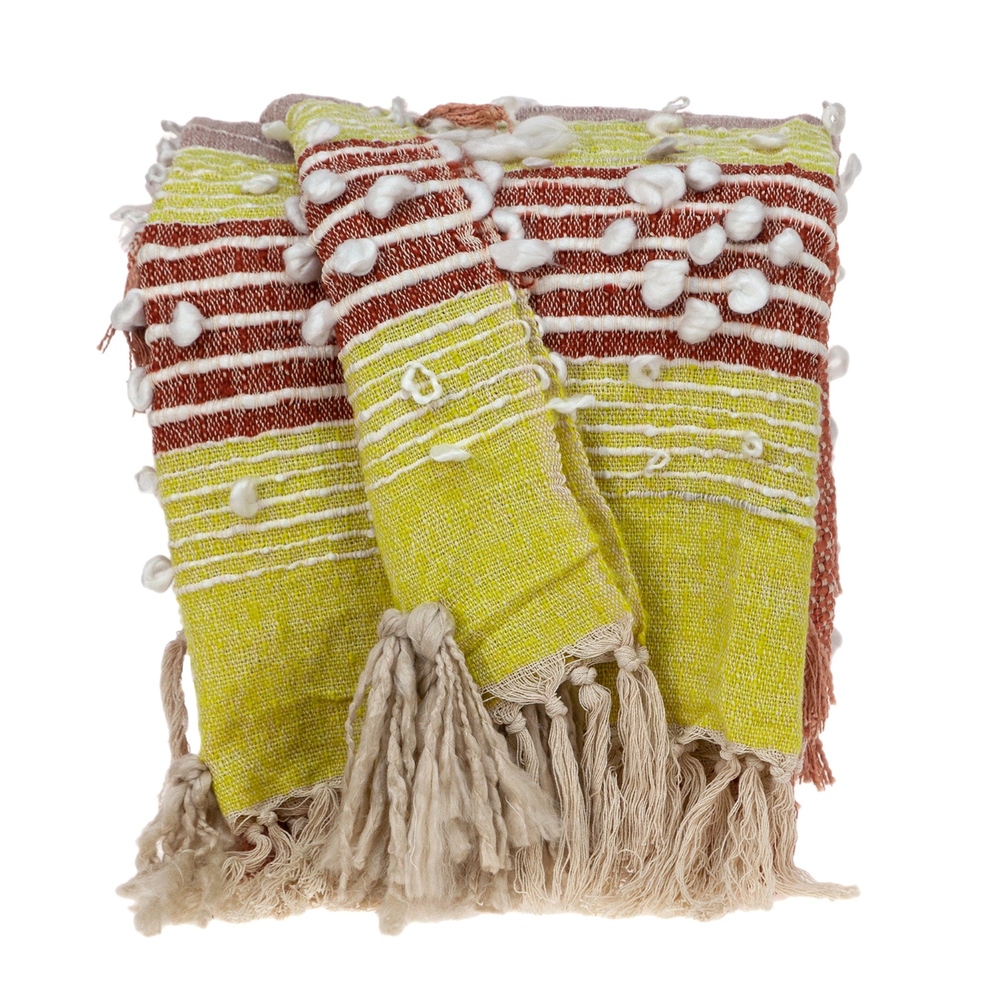 Parkland Collection Vanya Eclectic White 52 X 67 Woven Handloom Throw