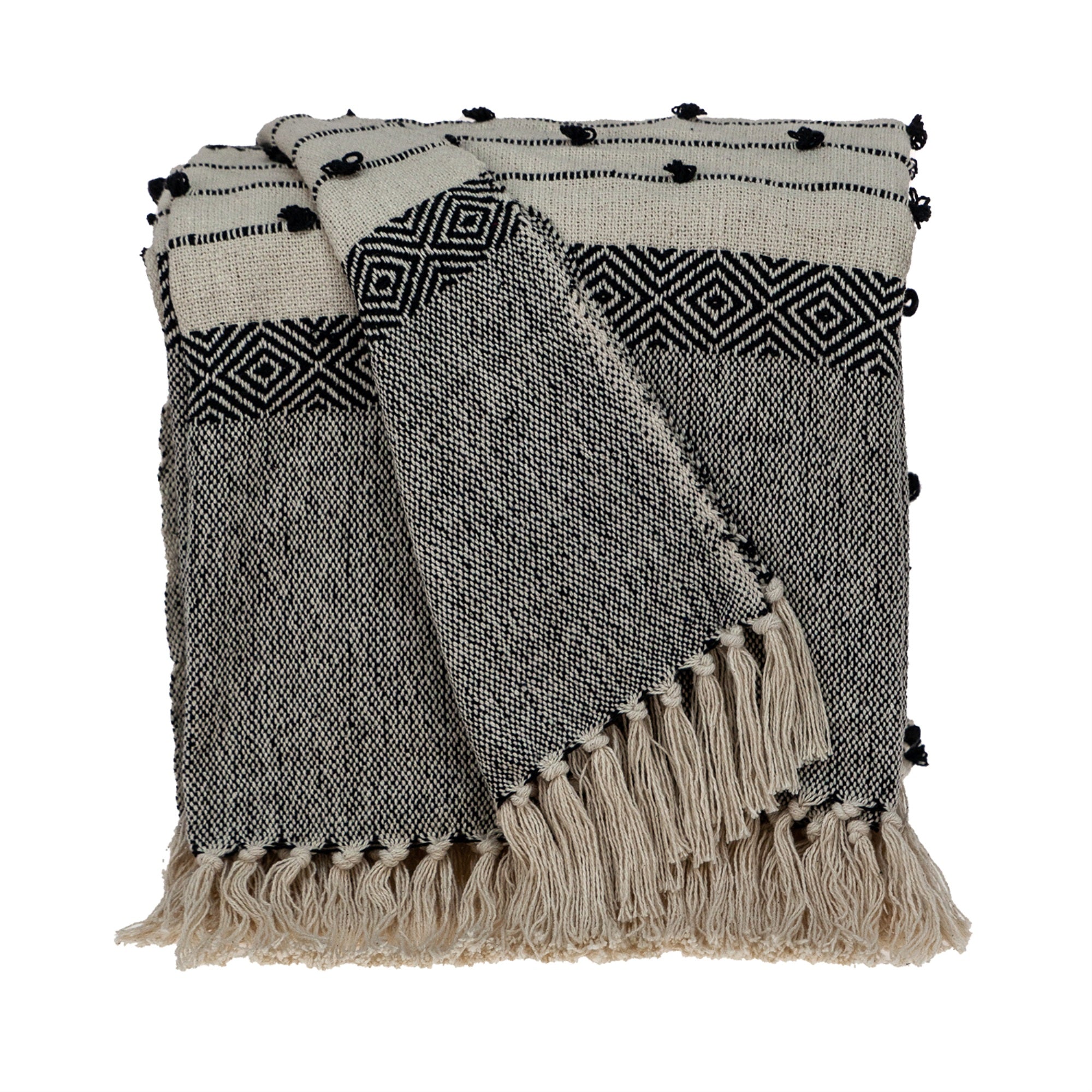 Parkland Collection Alia Eclectic Beige 52 X 67 Woven Handloom Throw