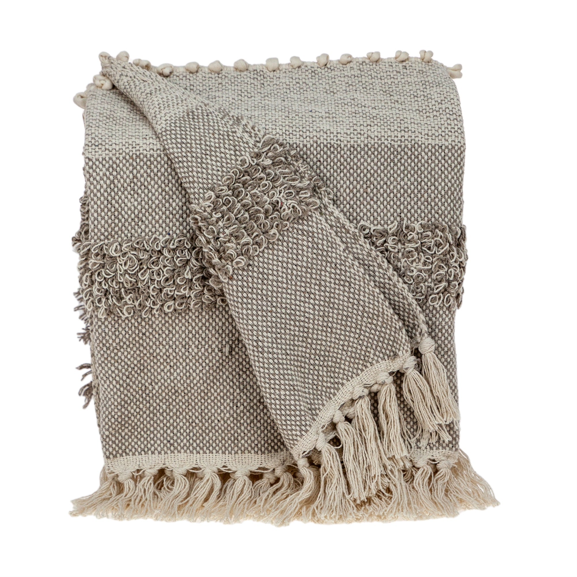 Parkland Collection Neil Eclectic Beige 52 X 67 Woven Handloom Throw