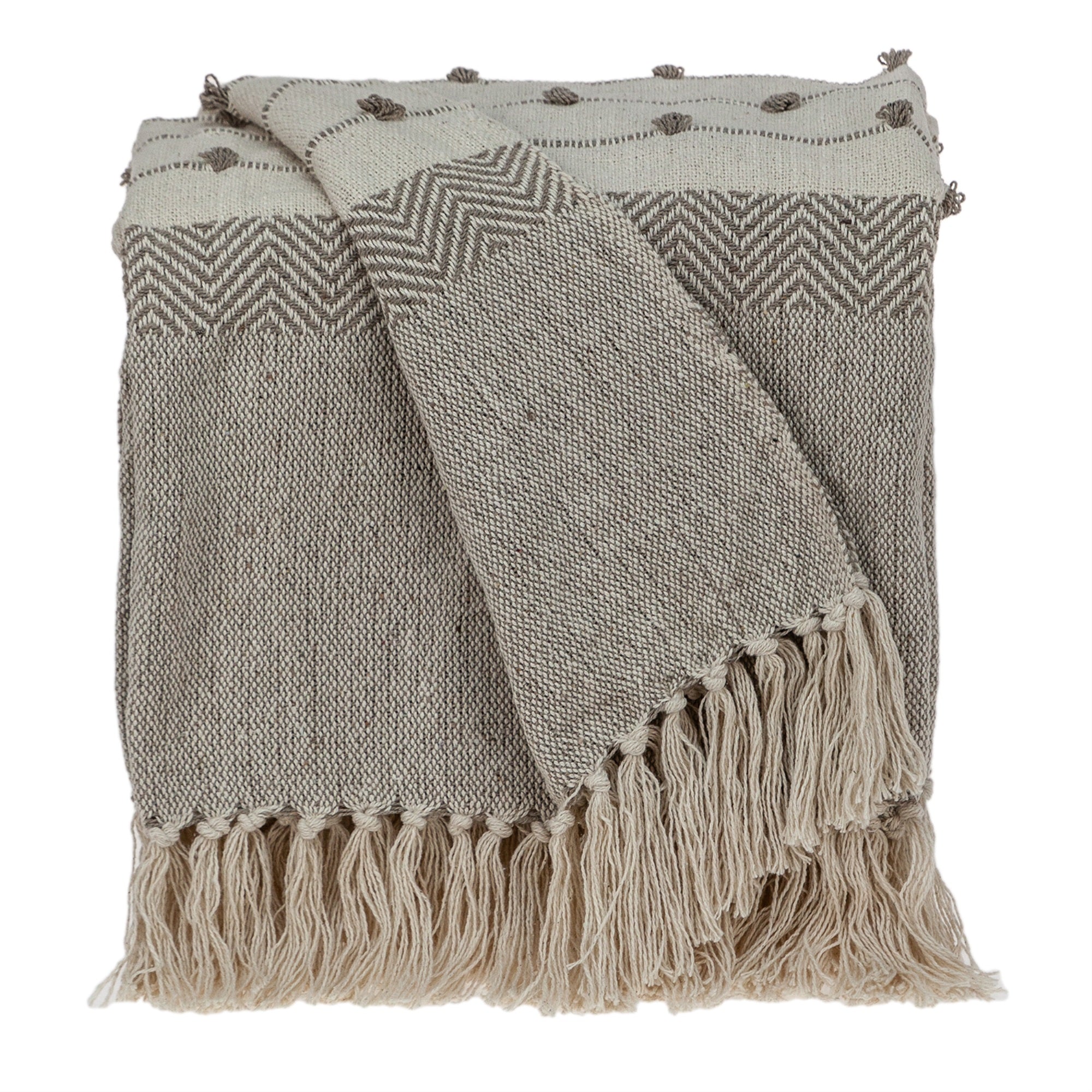 Parkland Collection Ishan Eclectic Beige 52 X 67 Woven Handloom Throw