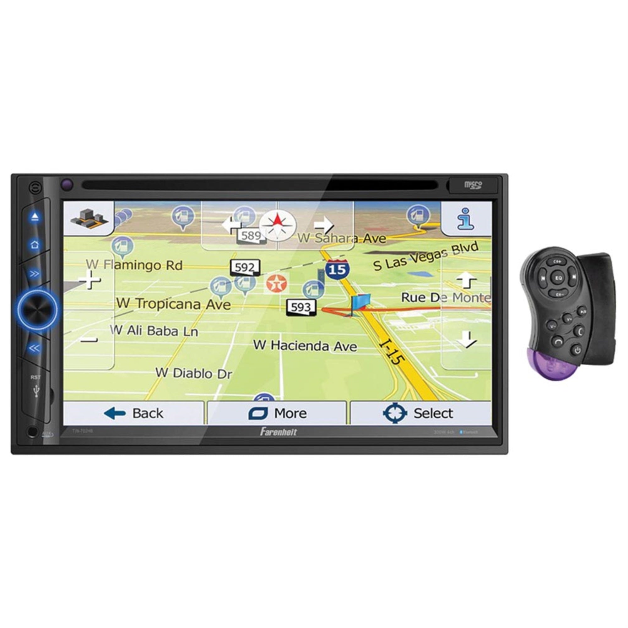 Farenheit 7' Lcd Ddin Navigation Indash Dvd Player Bluetooth Android Phonelink Remote