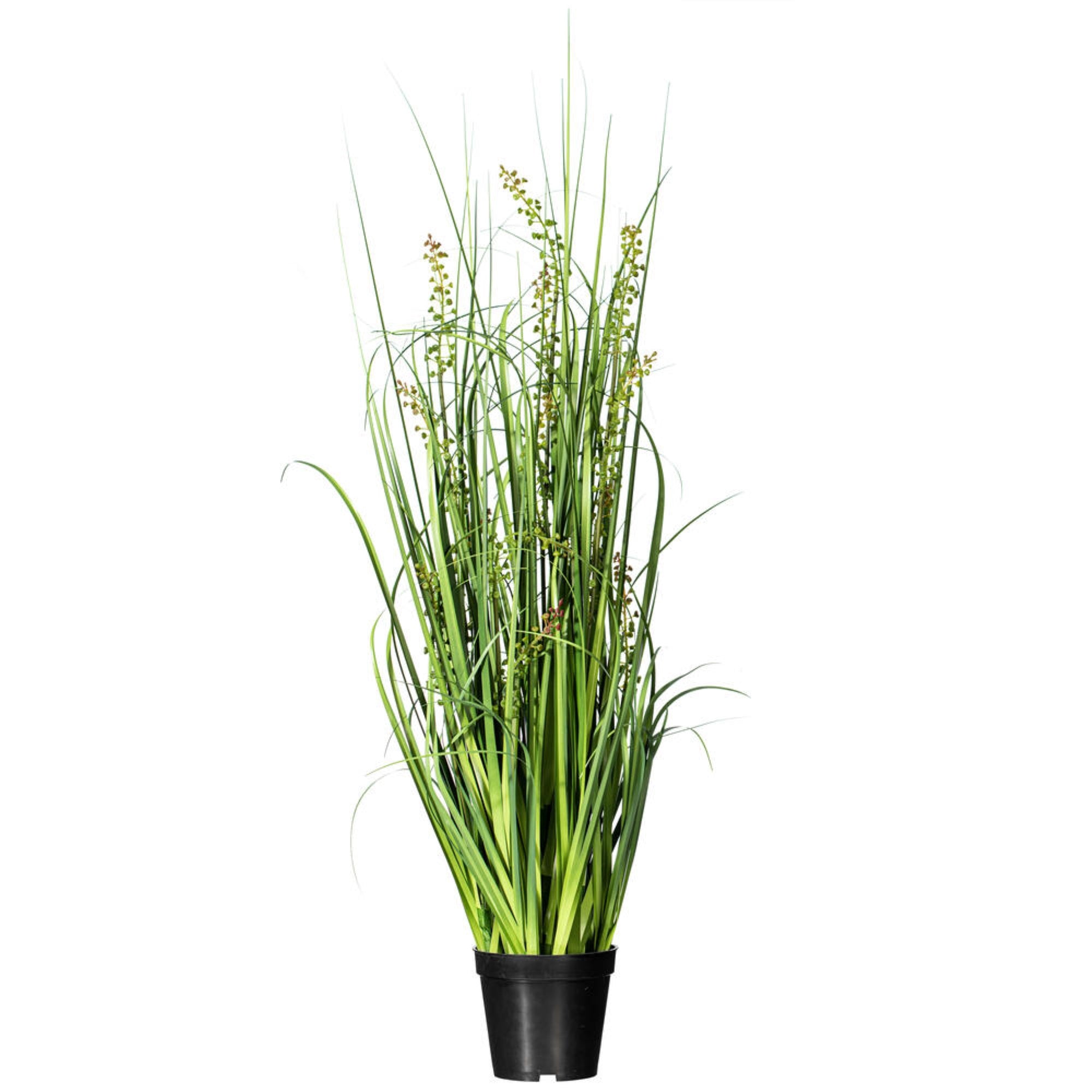 Vickerman 36” PVC Artificial Potted Green Sheep's Grass and Plastic Grass.