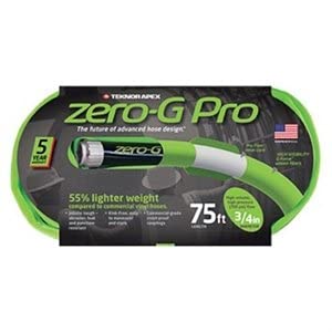 Zerog Pro Hose 3/4Inx75Ft Commercial Grade Crushresistant Coupling W/Brass Insert 500 Psirated