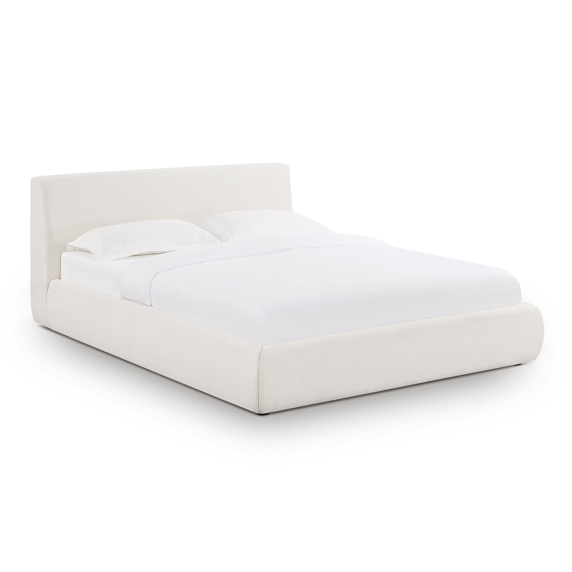 Isla Cream Upcycled Linen Queen Bed