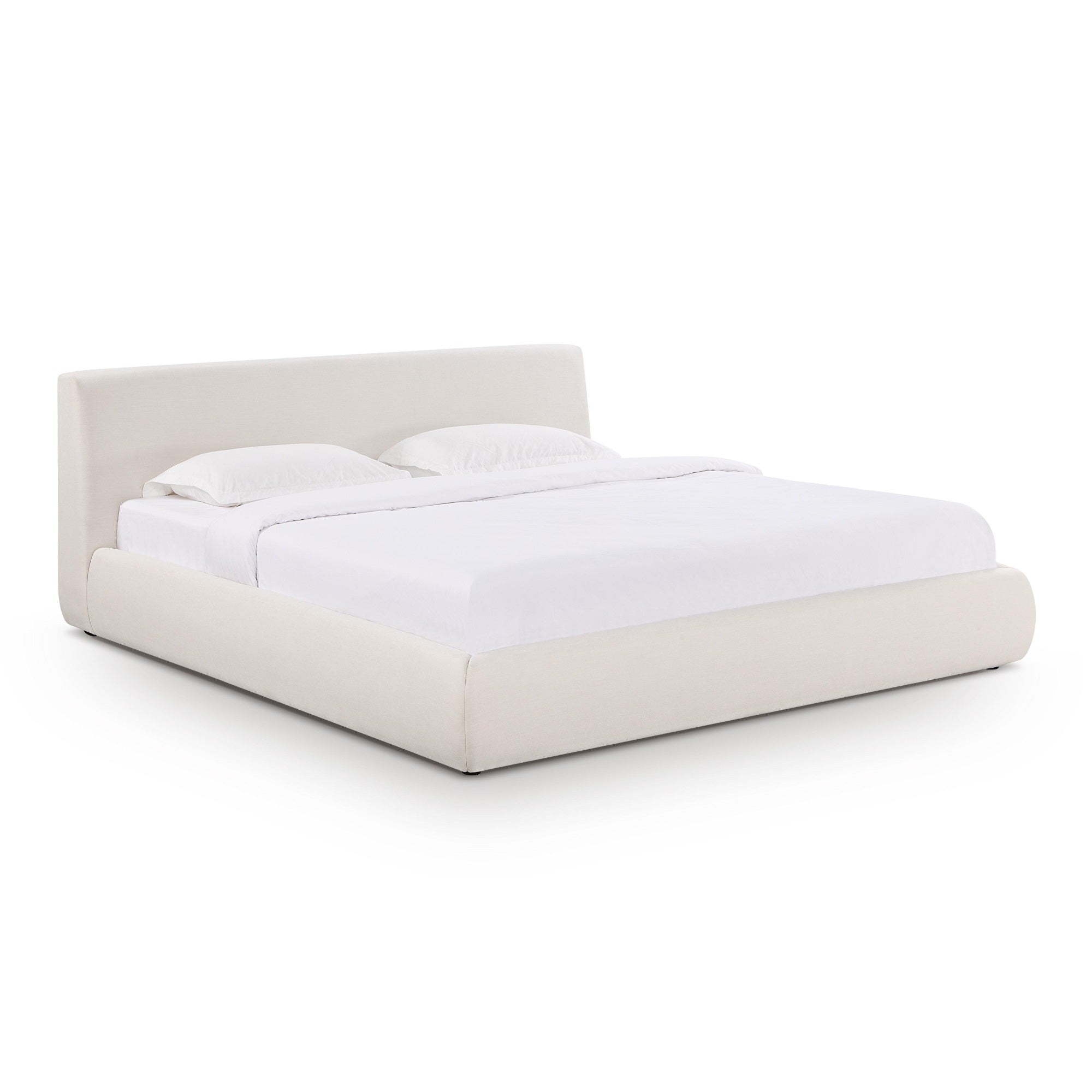 Isla Cream Upcycled Linen King Bed
