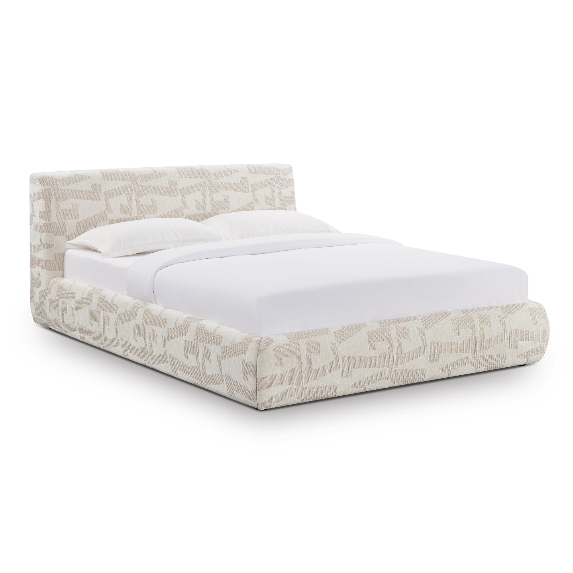 Isla Cream  Pattern Queen Bed