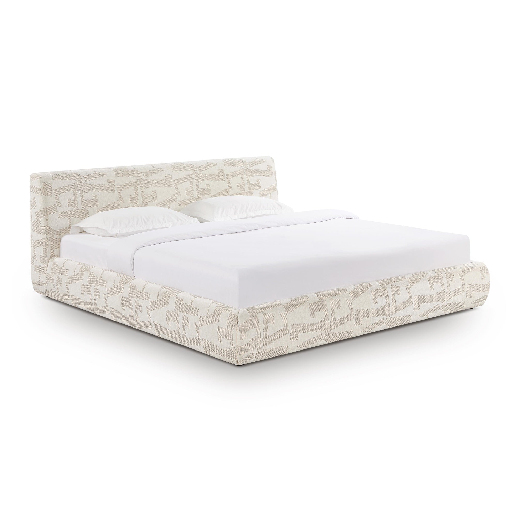 Isla Cream  Pattern King Bed