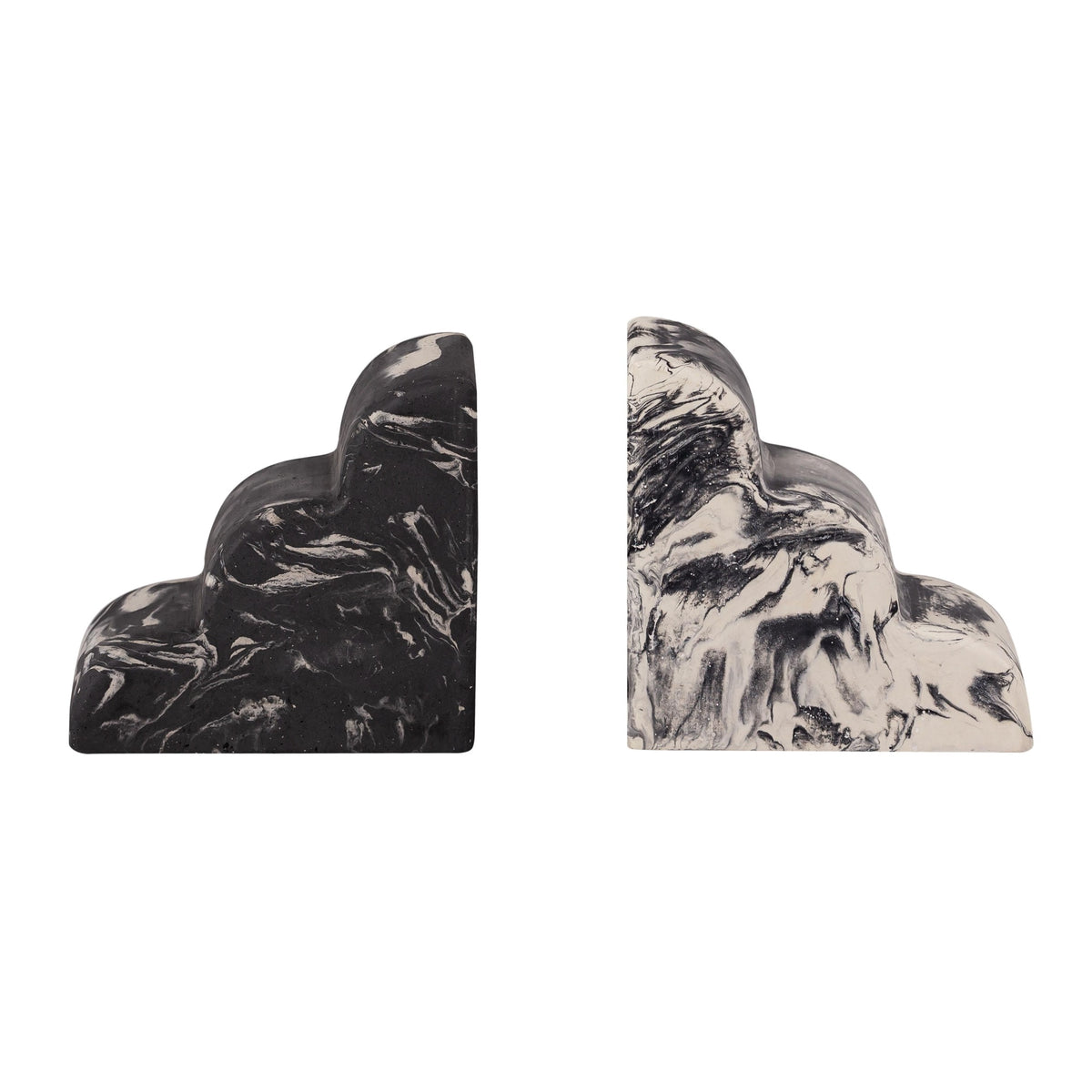 White-Black Bookends - Set Of 2